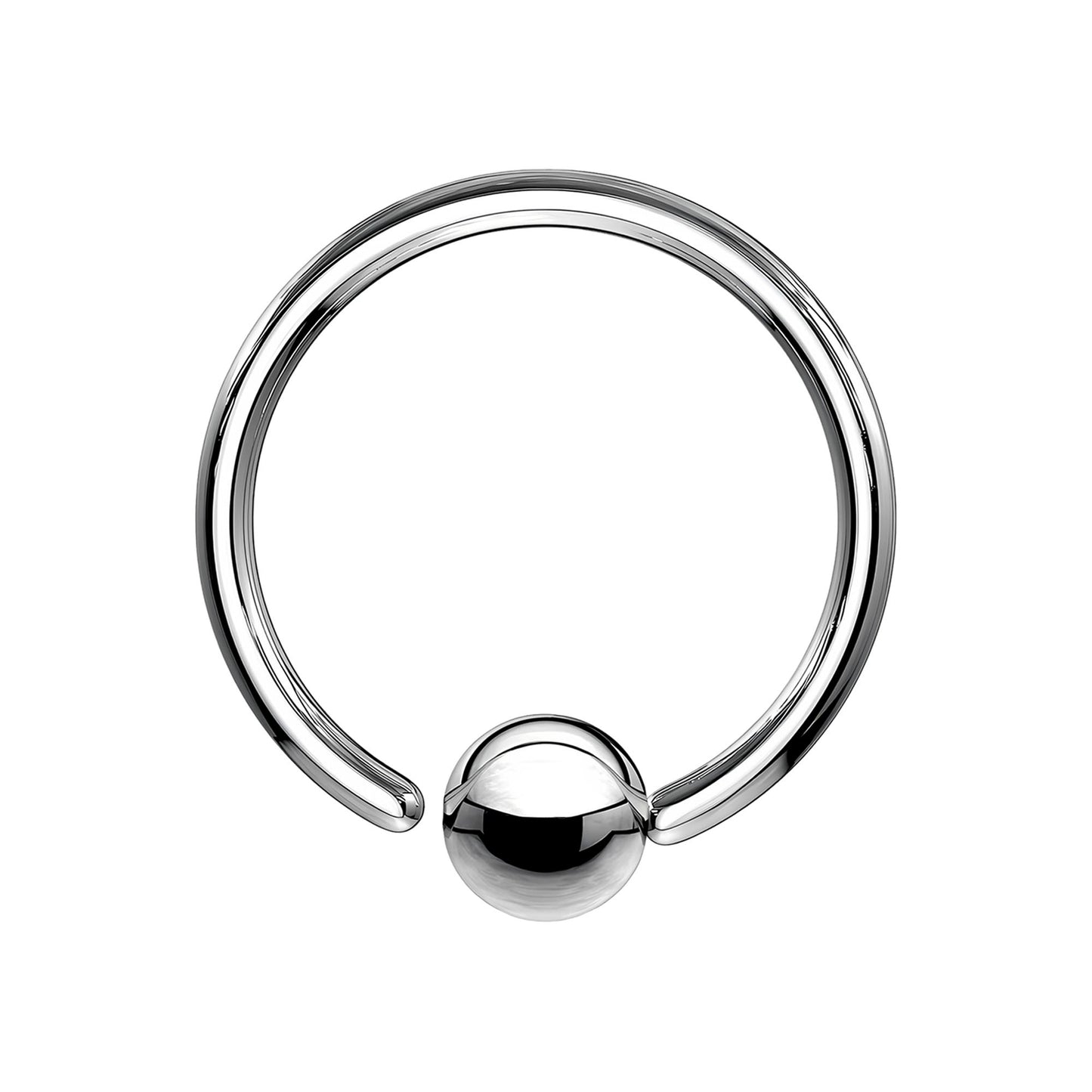 Titanium Captive Bead Ring in Classic Style with Fixed Ball