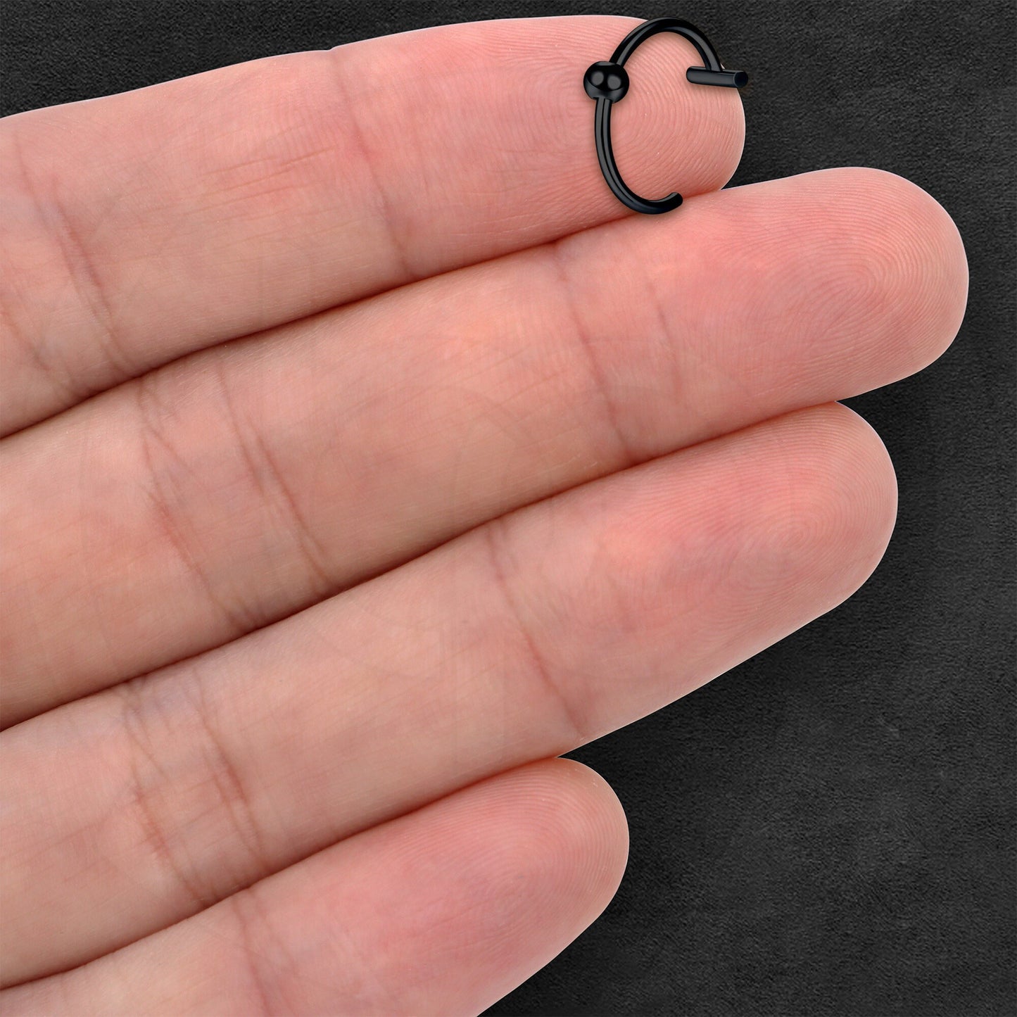 Surgical Steel Fake Lip Ring in Classic Style with Ball