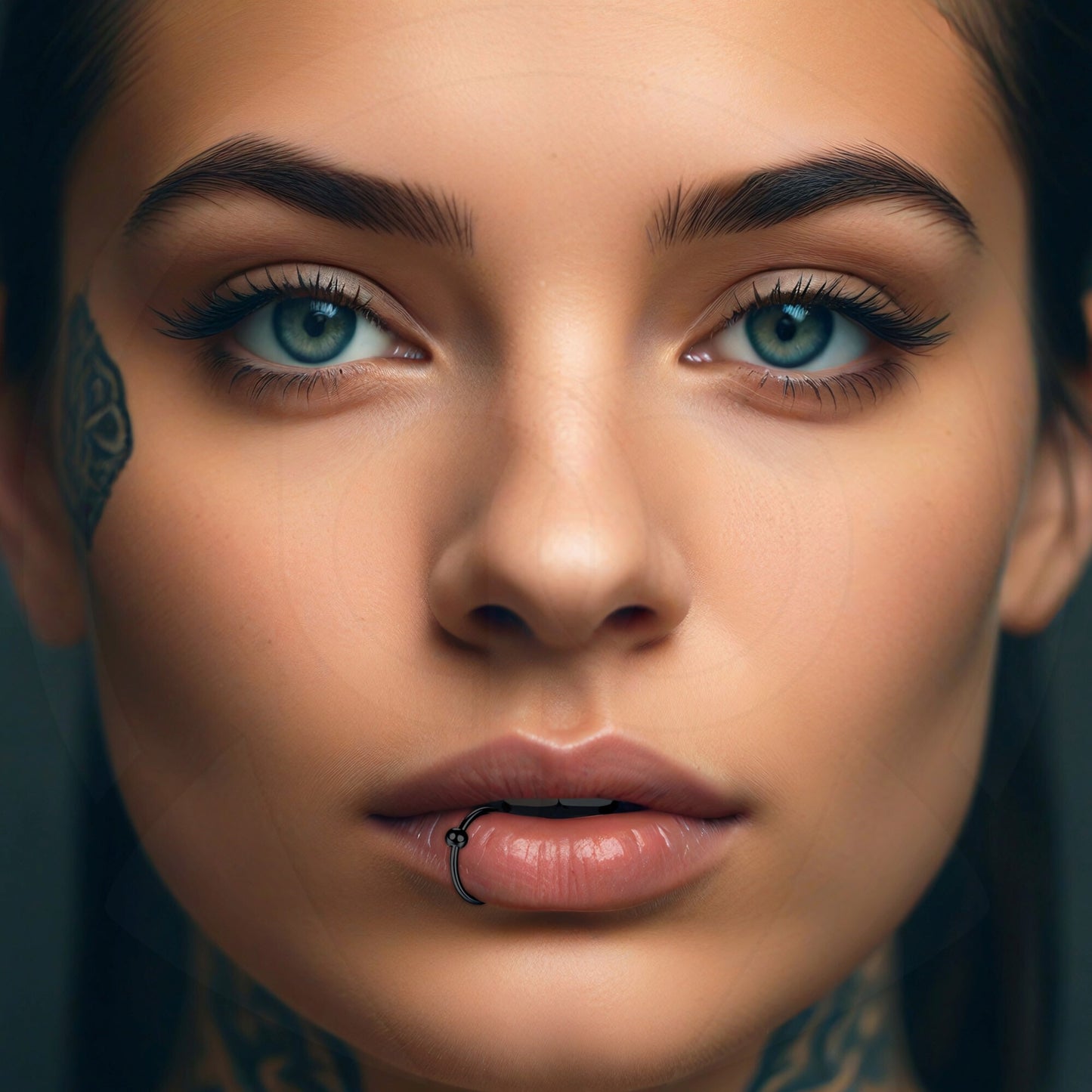 Surgical Steel Fake Lip Ring in Classic Style with Ball