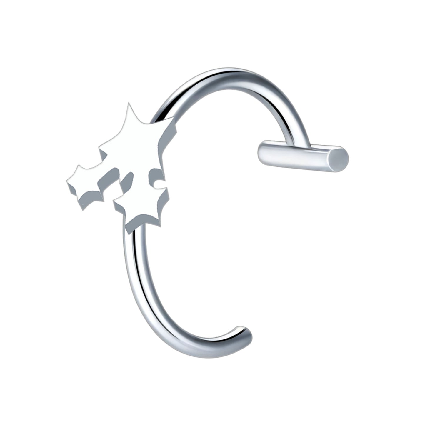 Surgical Steel Fake Lip Ring with Triple Stars