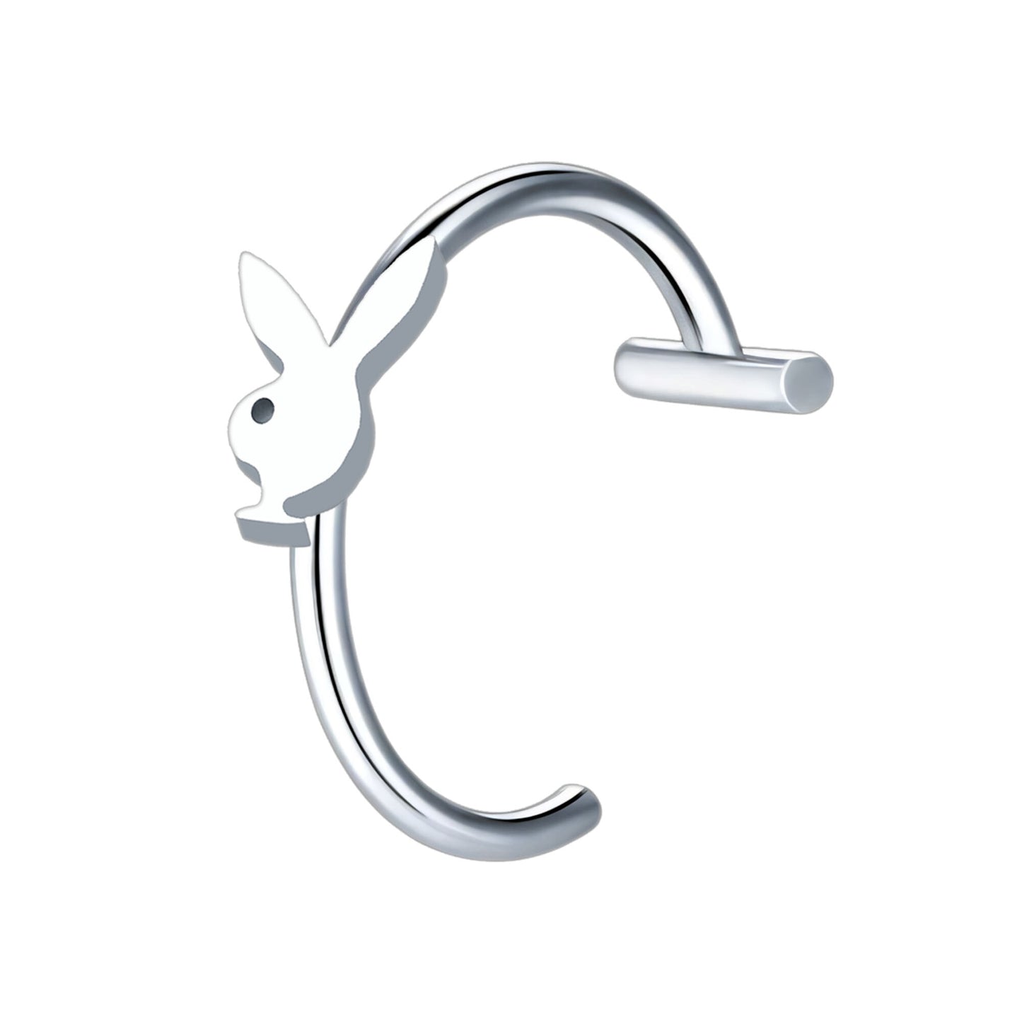 Surgical Steel Fake Lip Ring with Cute Rabbit