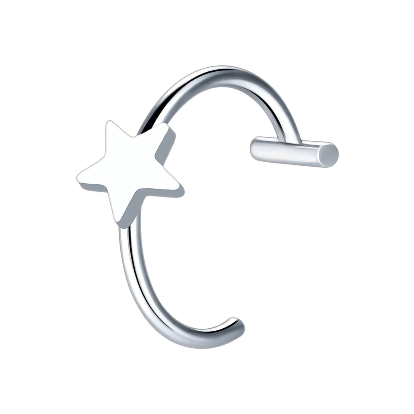 Surgical Steel Fake Lip Ring with Star Figure