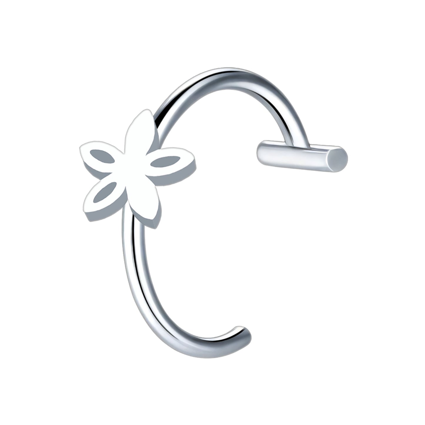 Surgical Steel Fake Lip Ring with Flower Figure