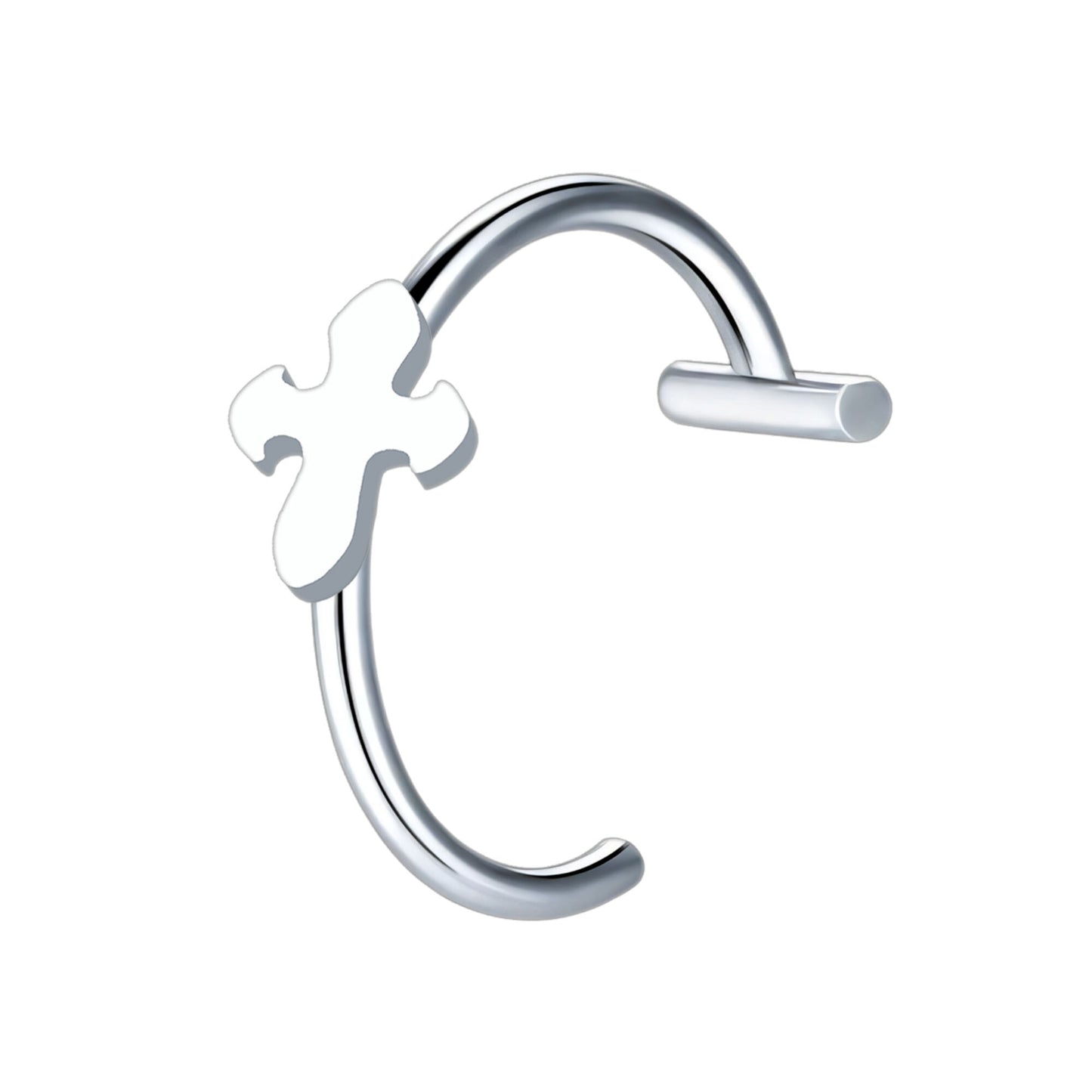 Surgical Steel Fake Lip Ring with Cross Figure