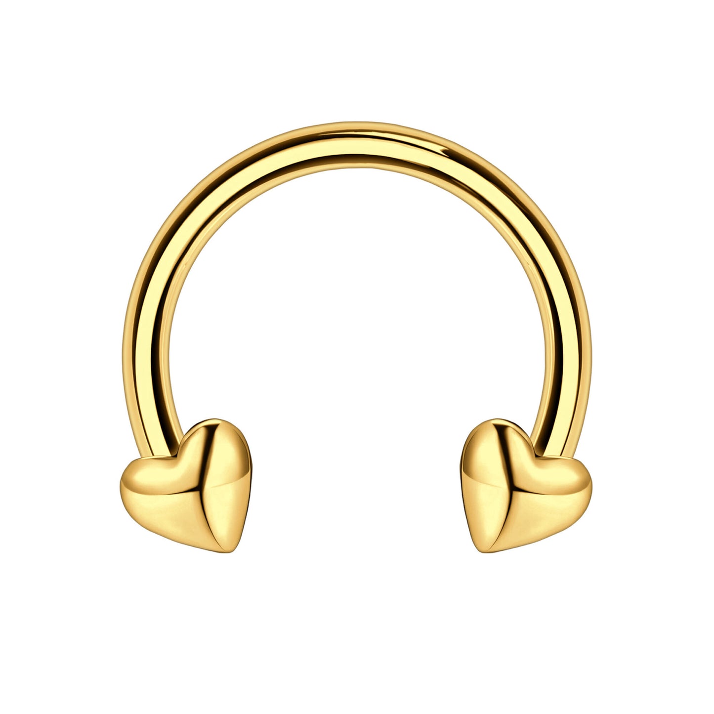 Surgical Steel Horseshoe Ring with Gold Hearts