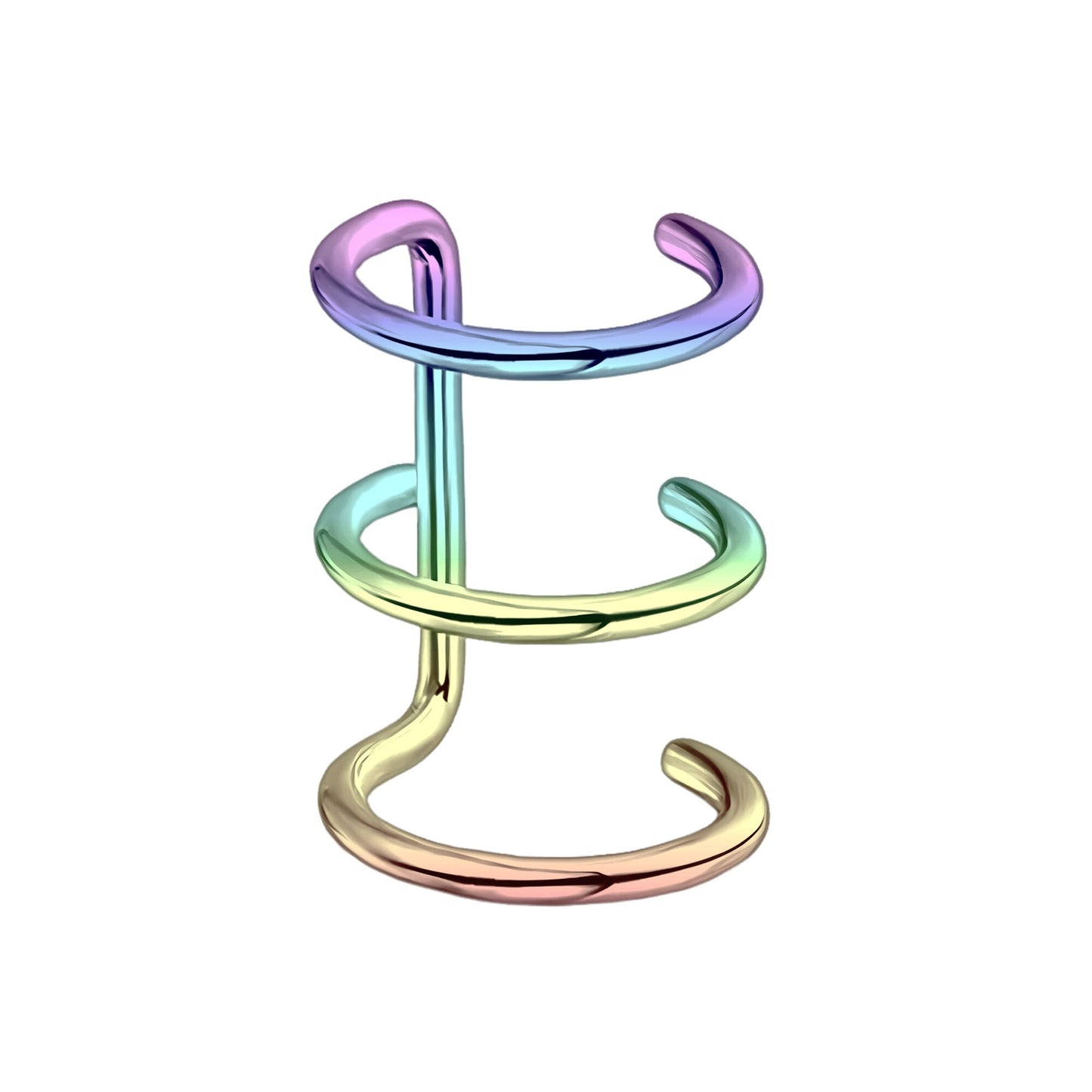 Surgical Steel Ear Cuff with Triple Hoops