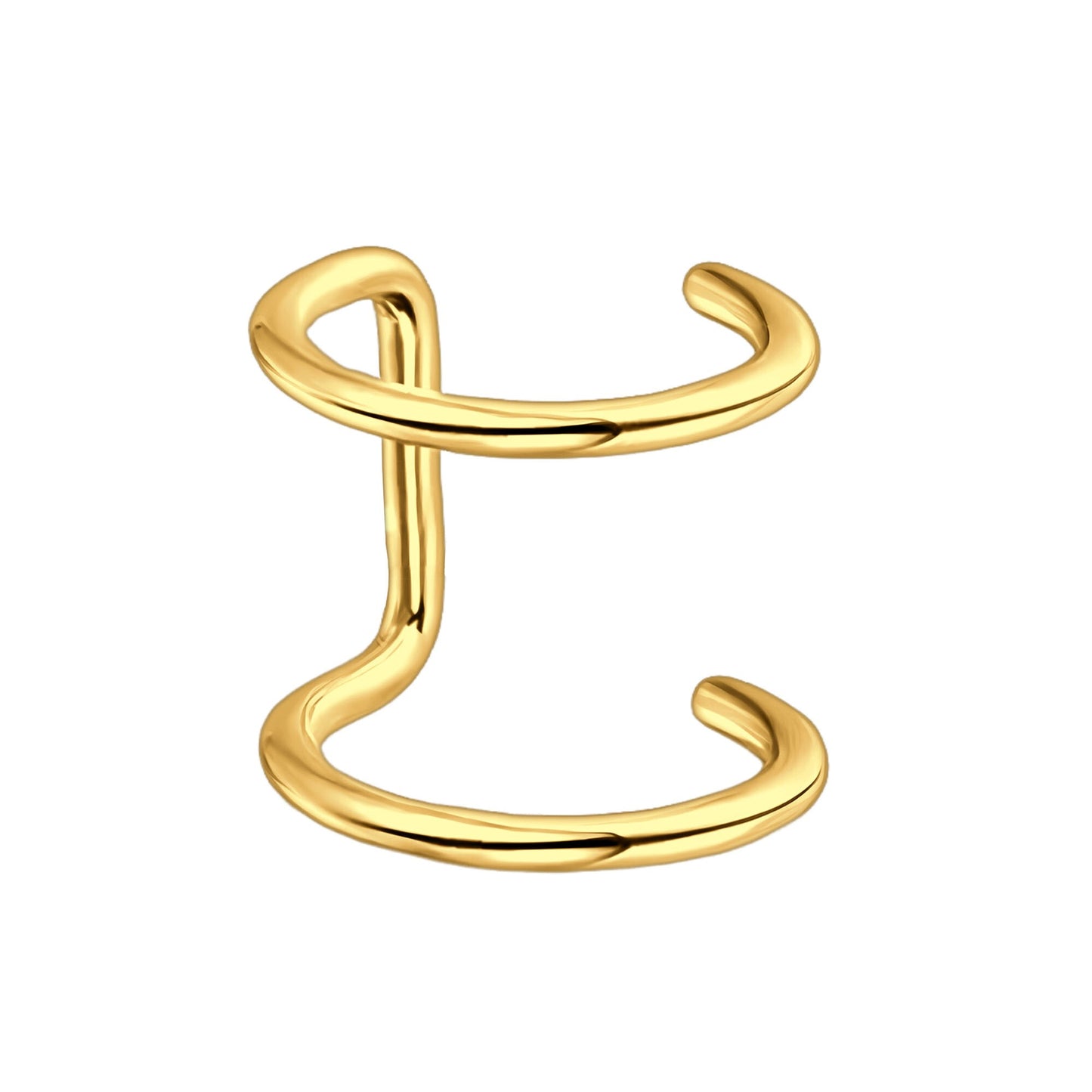 Surgical Steel Ear Cuff with Double Hoops