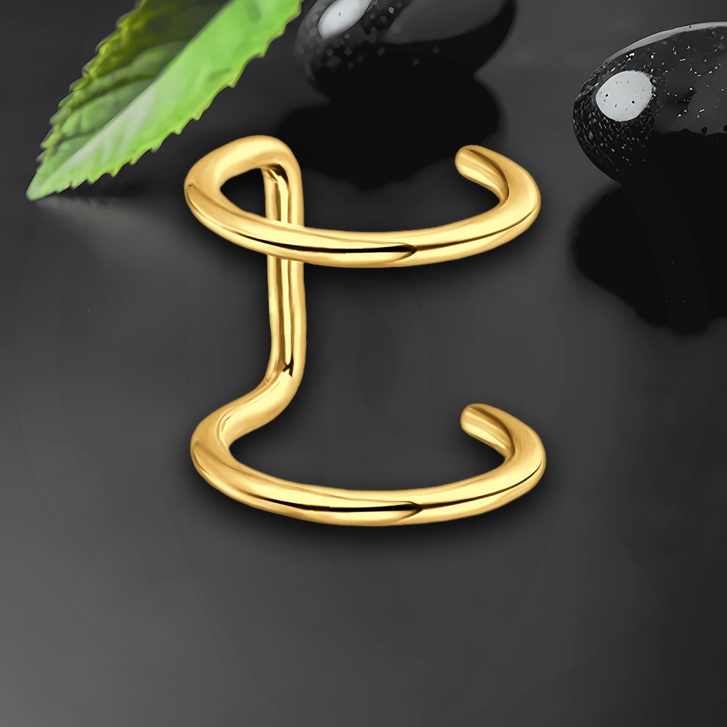 Surgical Steel Ear Cuff with Double Hoops