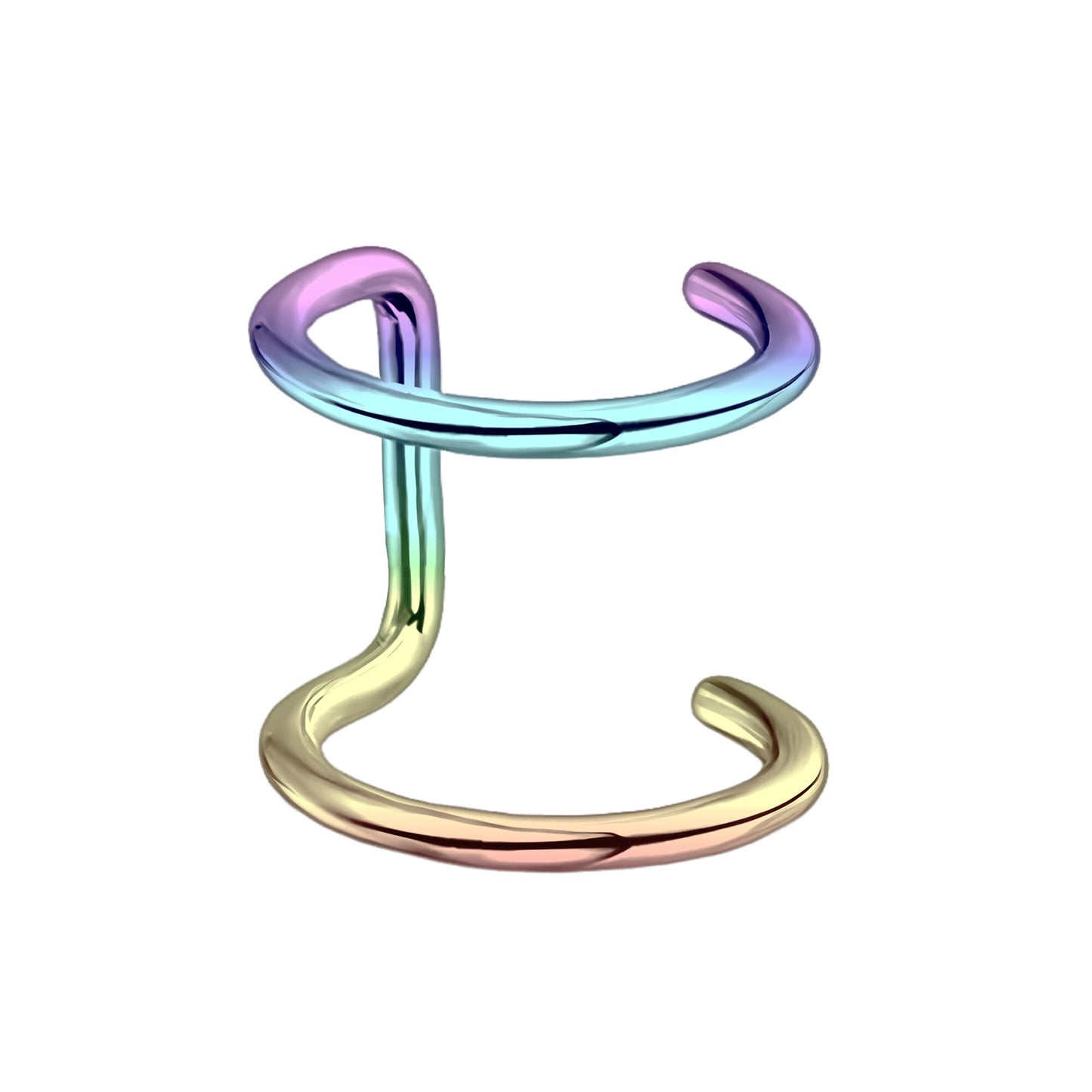 Surgical Steel Ear Cuff with Double Hoops