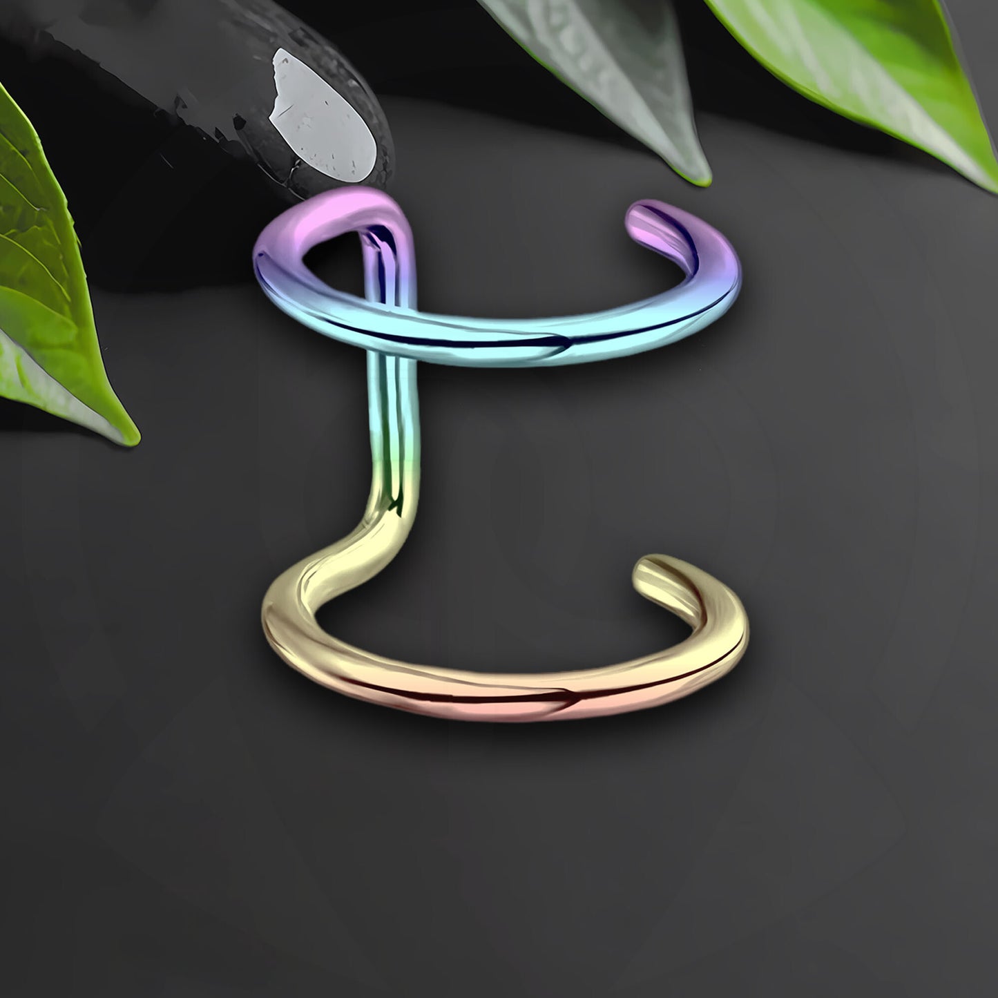 Surgical Steel Ear Cuff with Double Hoops