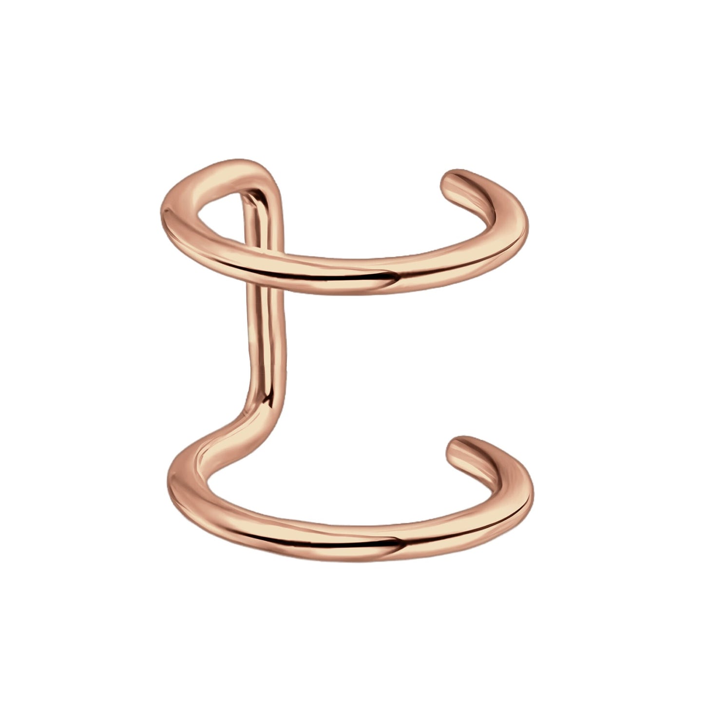 Surgical Steel Ear Cuff with Double Hoops
