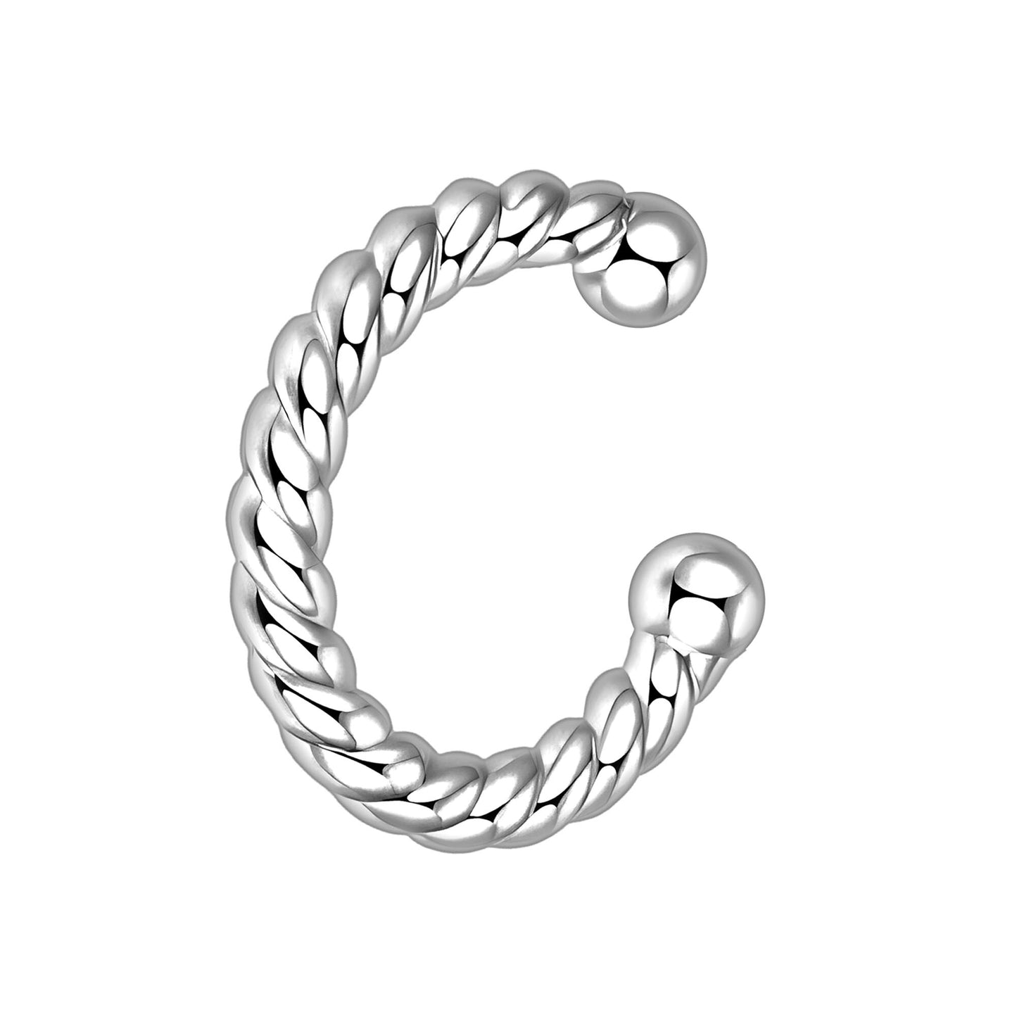Platinum Plated Ear Cuff in Twisted Style