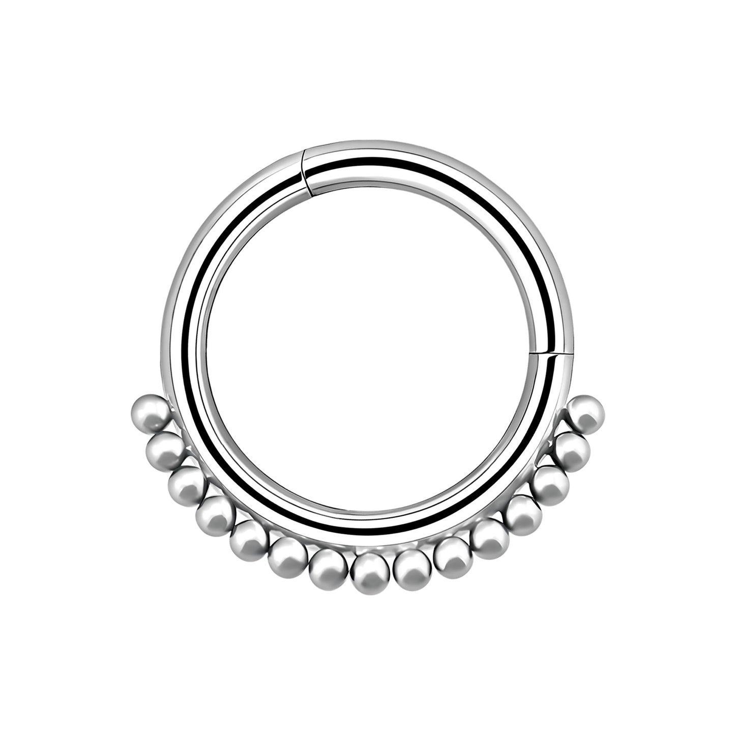Titanium Clicker Ring with Small Beads