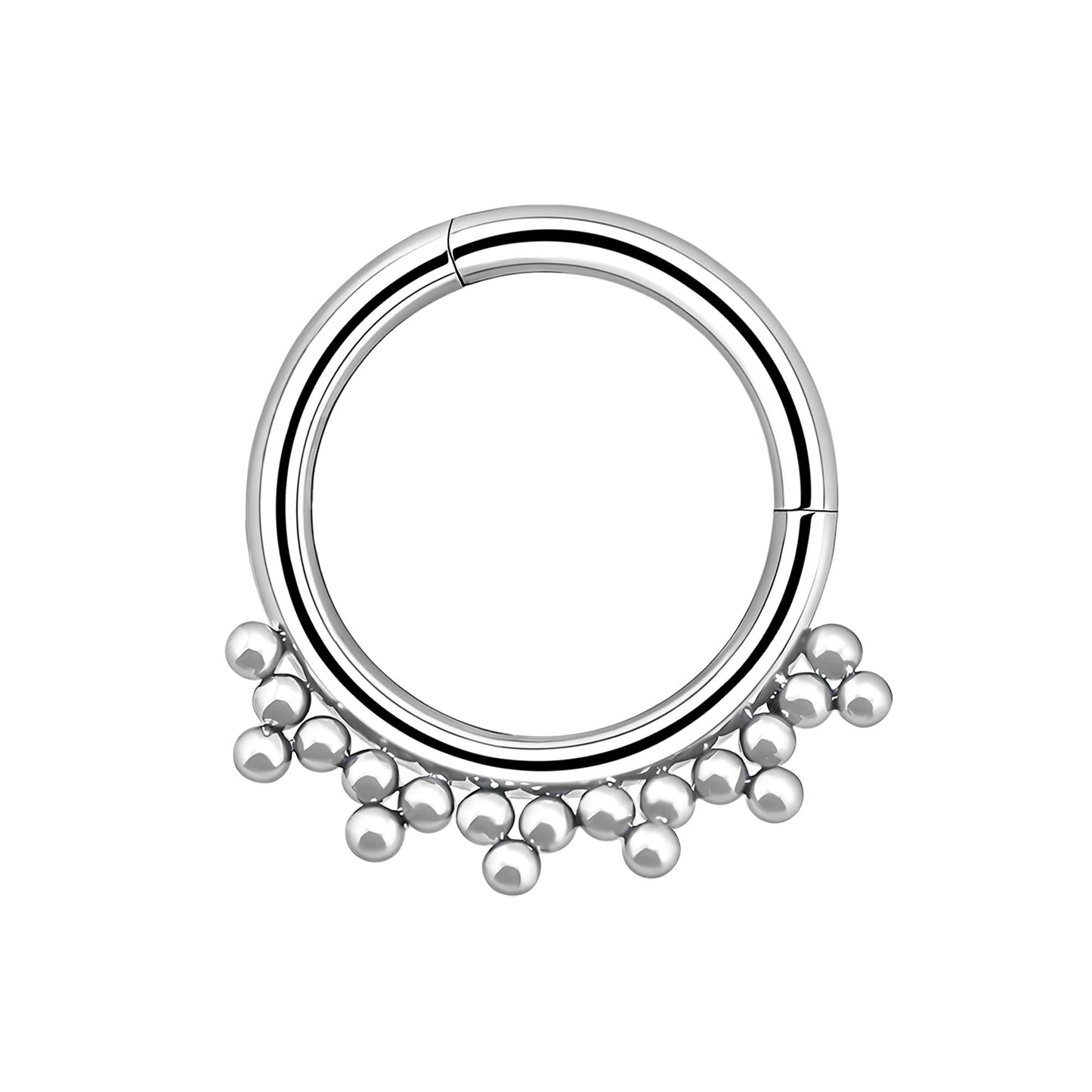 Titanium Clicker Ring with Small Beads