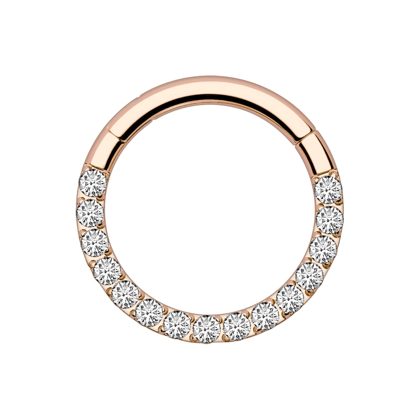 Titanium Clicker Ring in Classic Style with Clear CZ