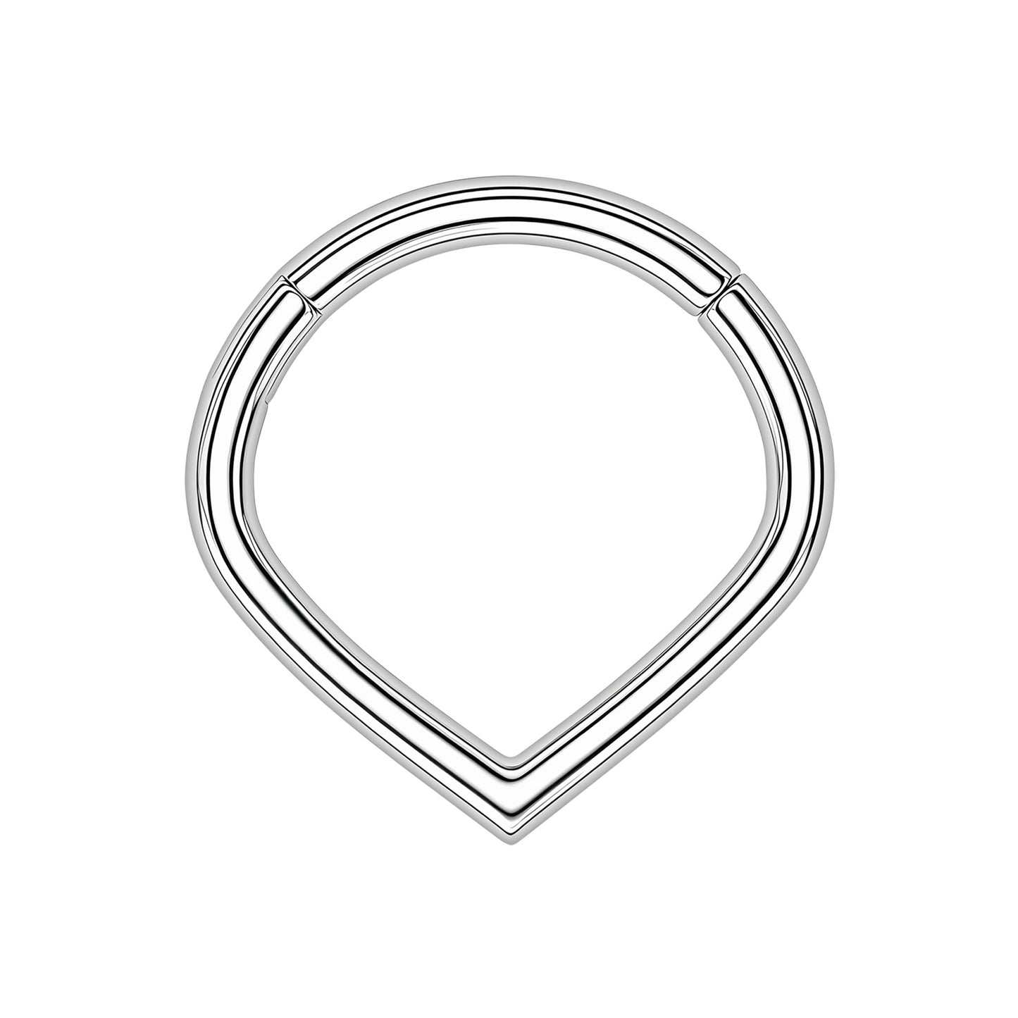 Titanium Clicker Ring in V Shape Style