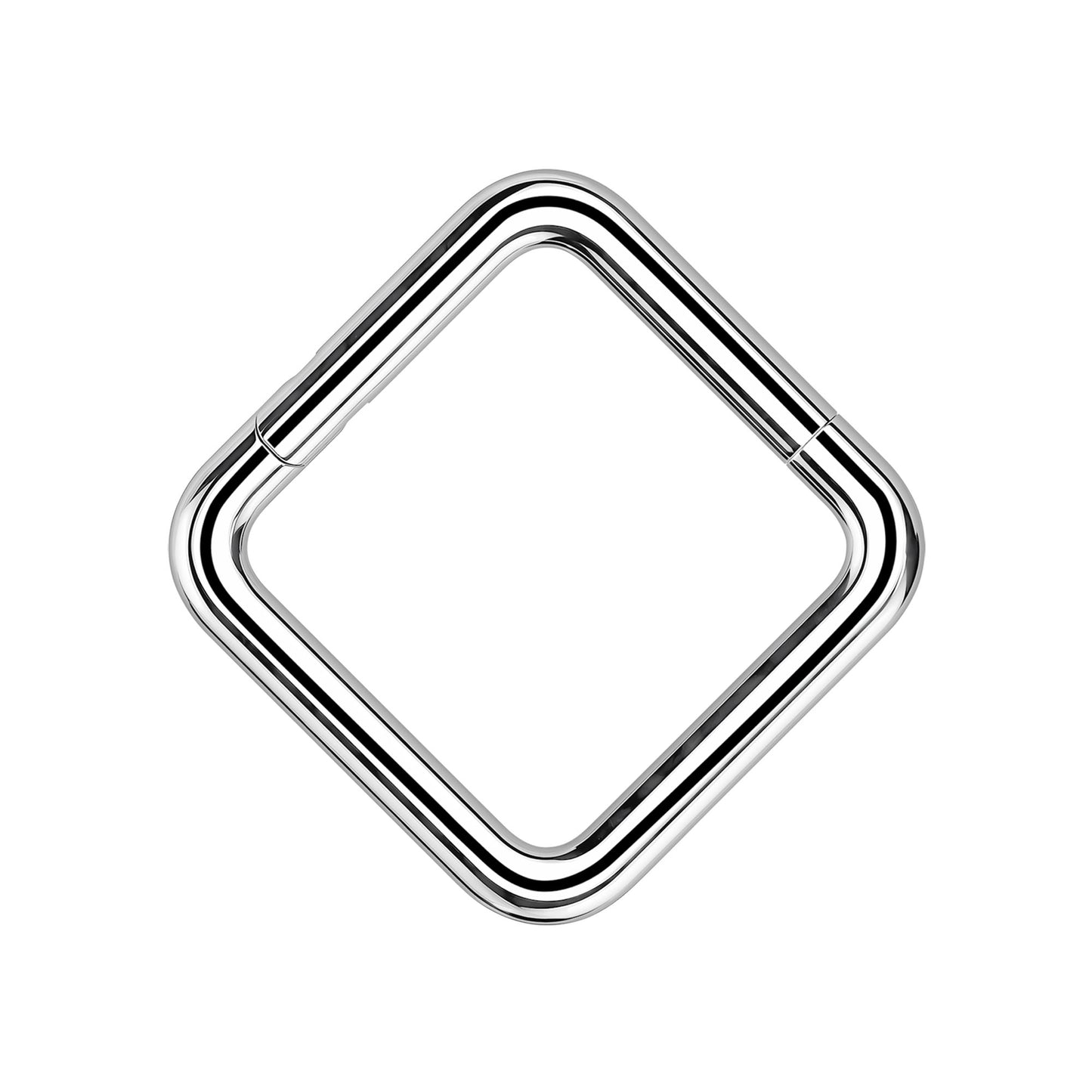 Titanium Clicker Ring in Square Shape