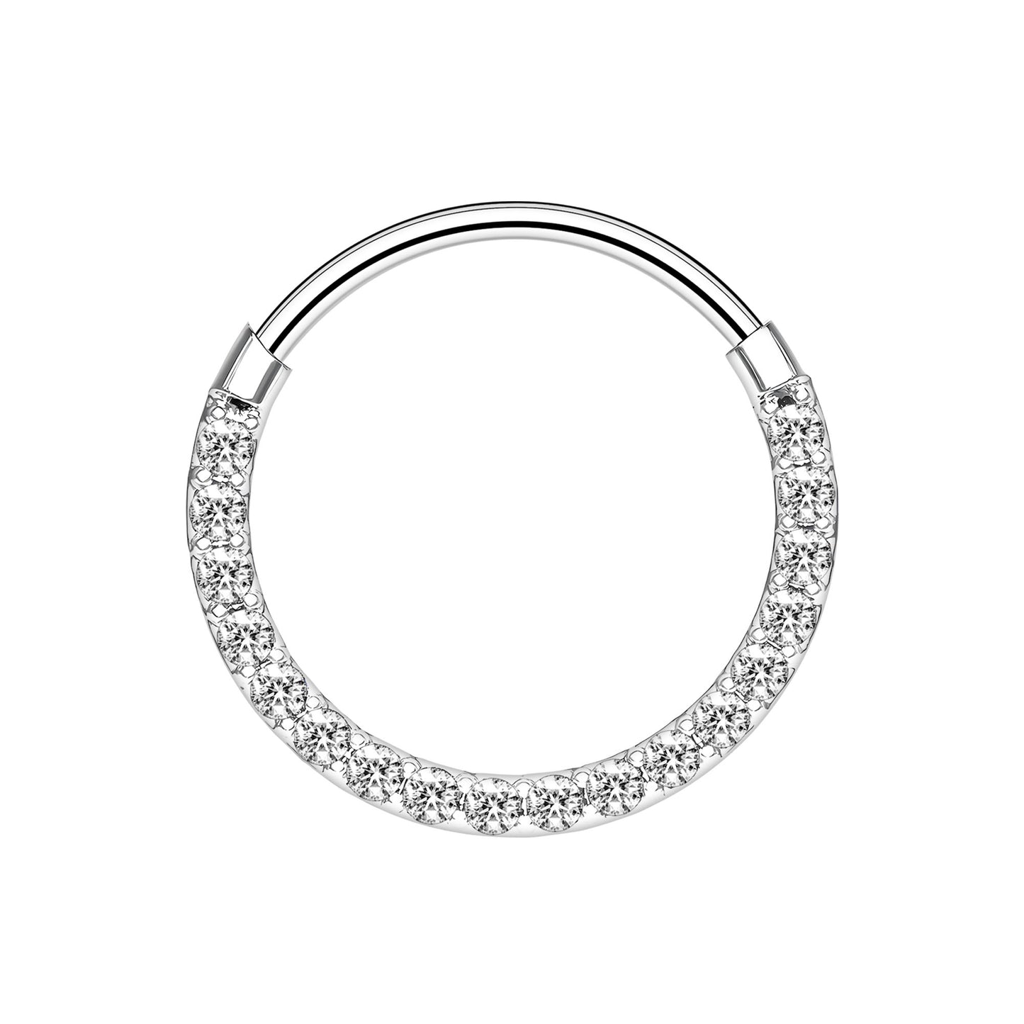 Titanium Clicker Ring with Thin Segment and Zirconia