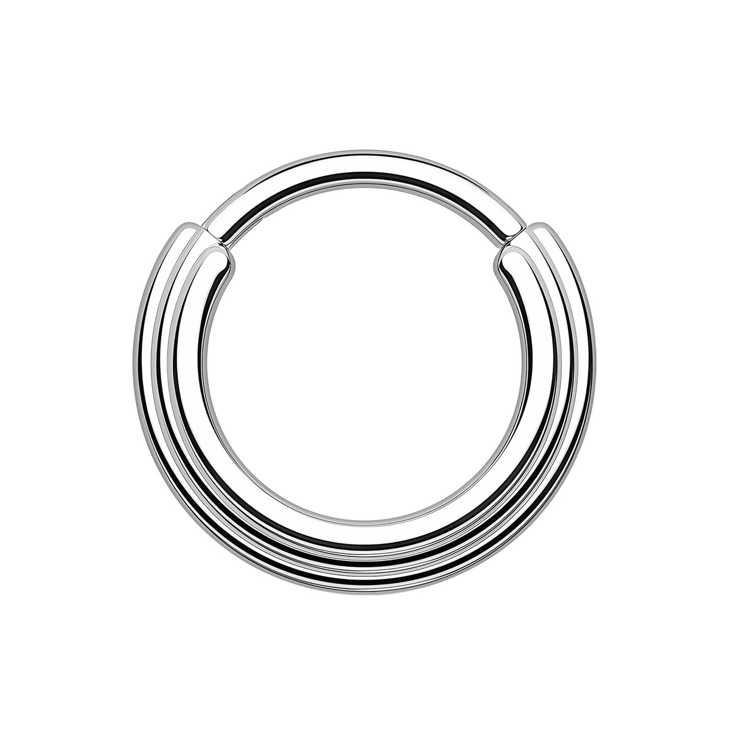 Titanium Clicker Ring with Triple Circles