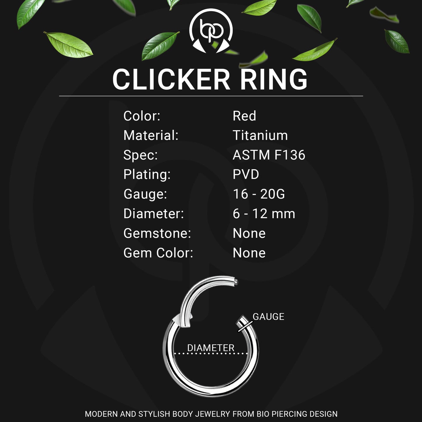 Titanium Clicker Ring in Classic Simple Style