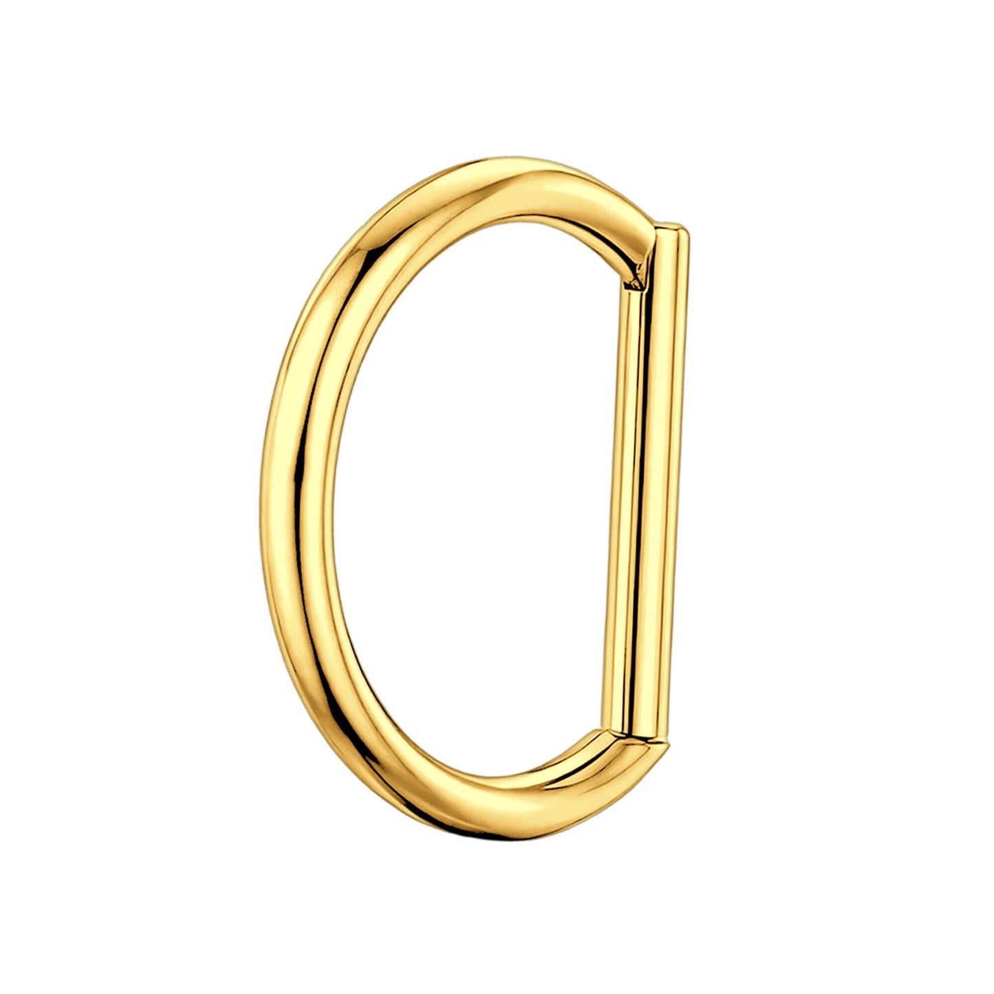 Titanium Clicker Ring in Classic D Shape Style