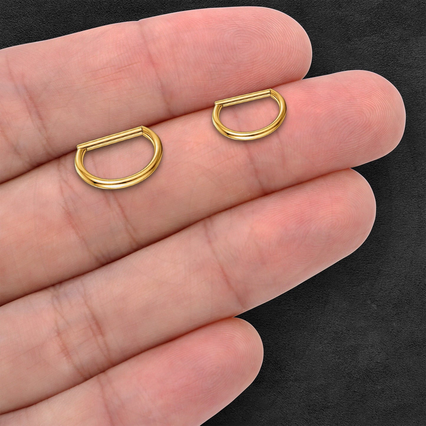 Titanium Clicker Ring in Classic D Shape Style