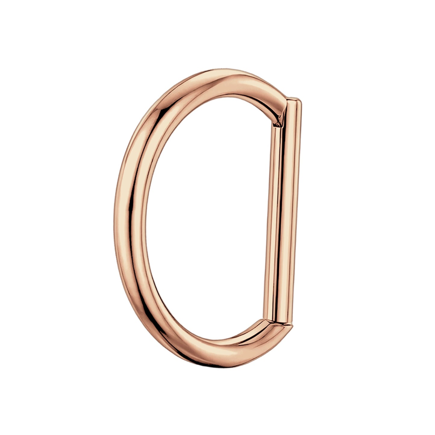 Titanium Clicker Ring in Classic D Shape Style