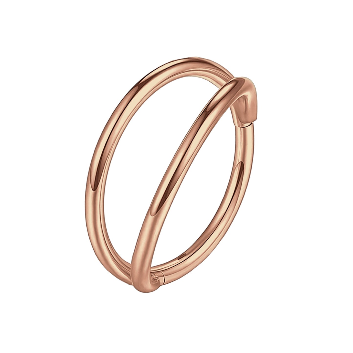 Titanium Clicker Ring in Classic Double Hoops Style