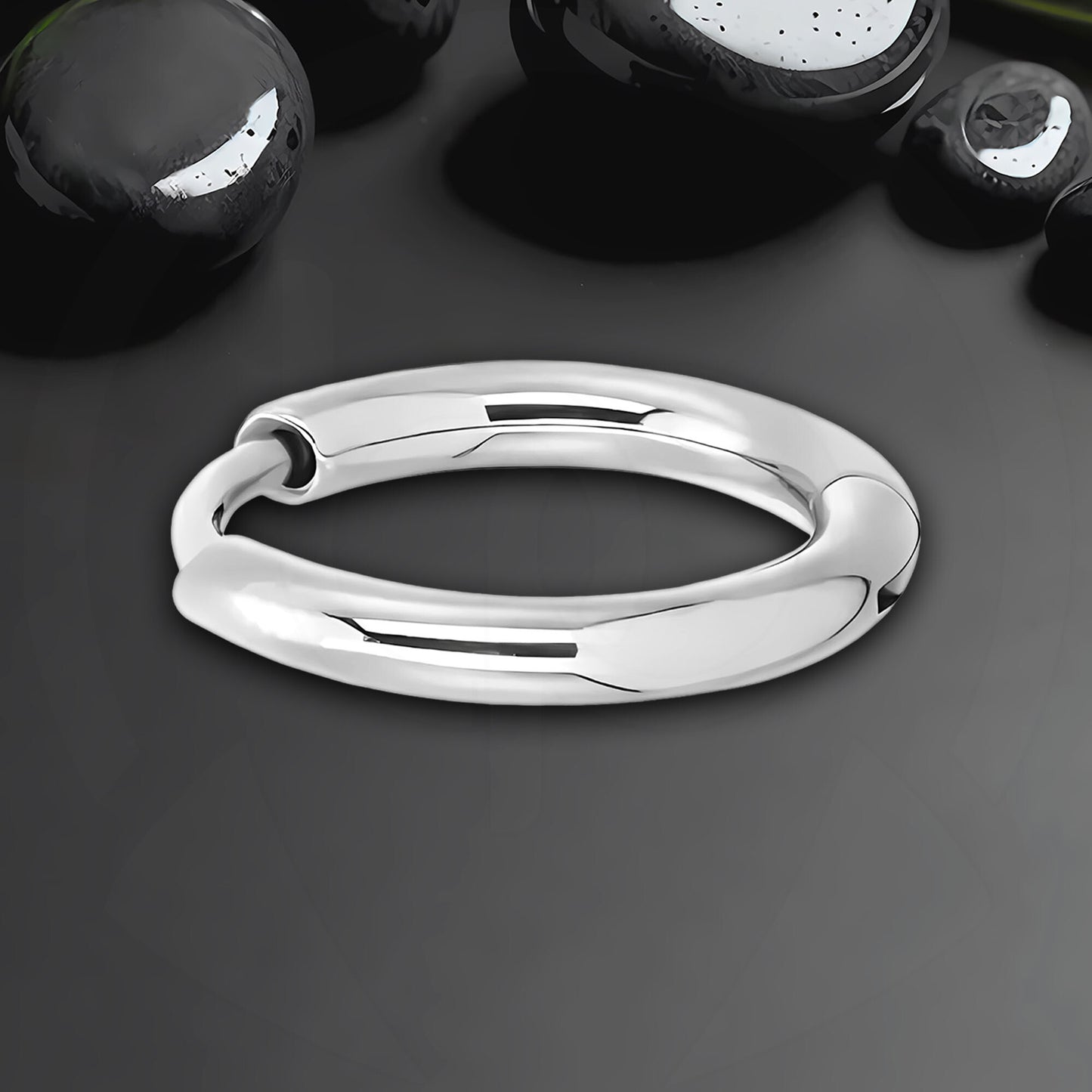 Titanium Clicker Ring in Classic Earring Style