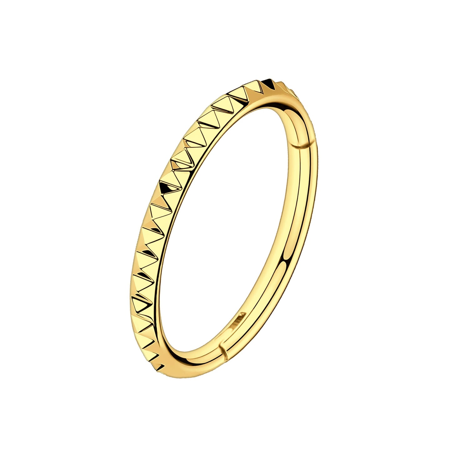 Titanium Clicker Ring with Pyramid Pattern