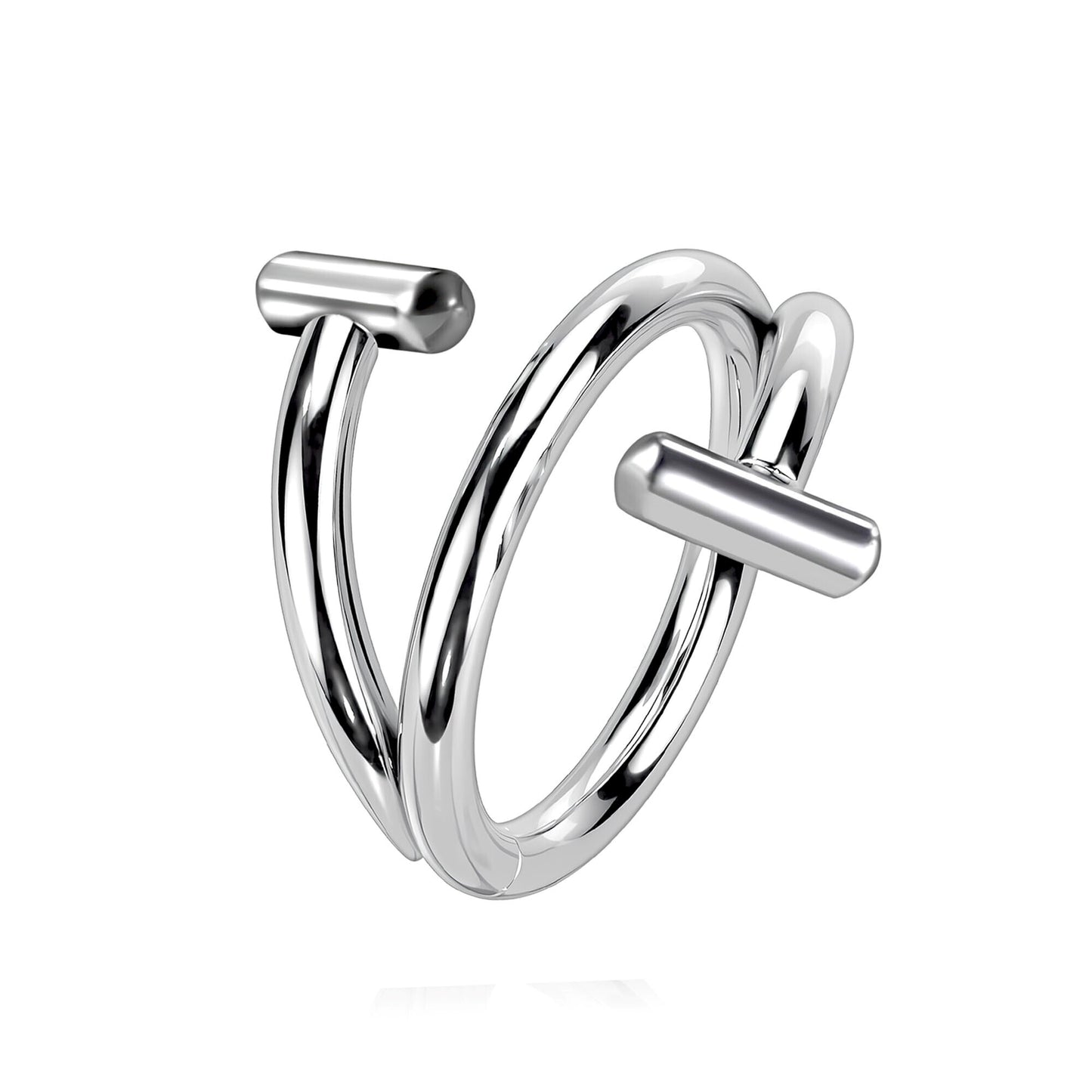 Titanium Clicker Ring in Spiral Shape