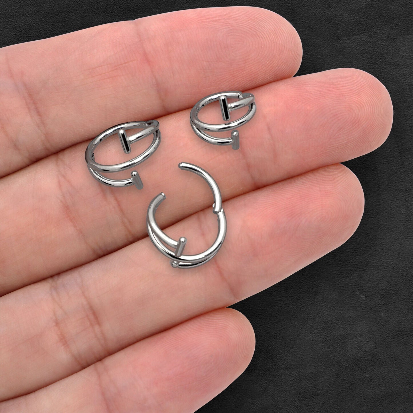 Titanium Clicker Ring in Spiral Shape