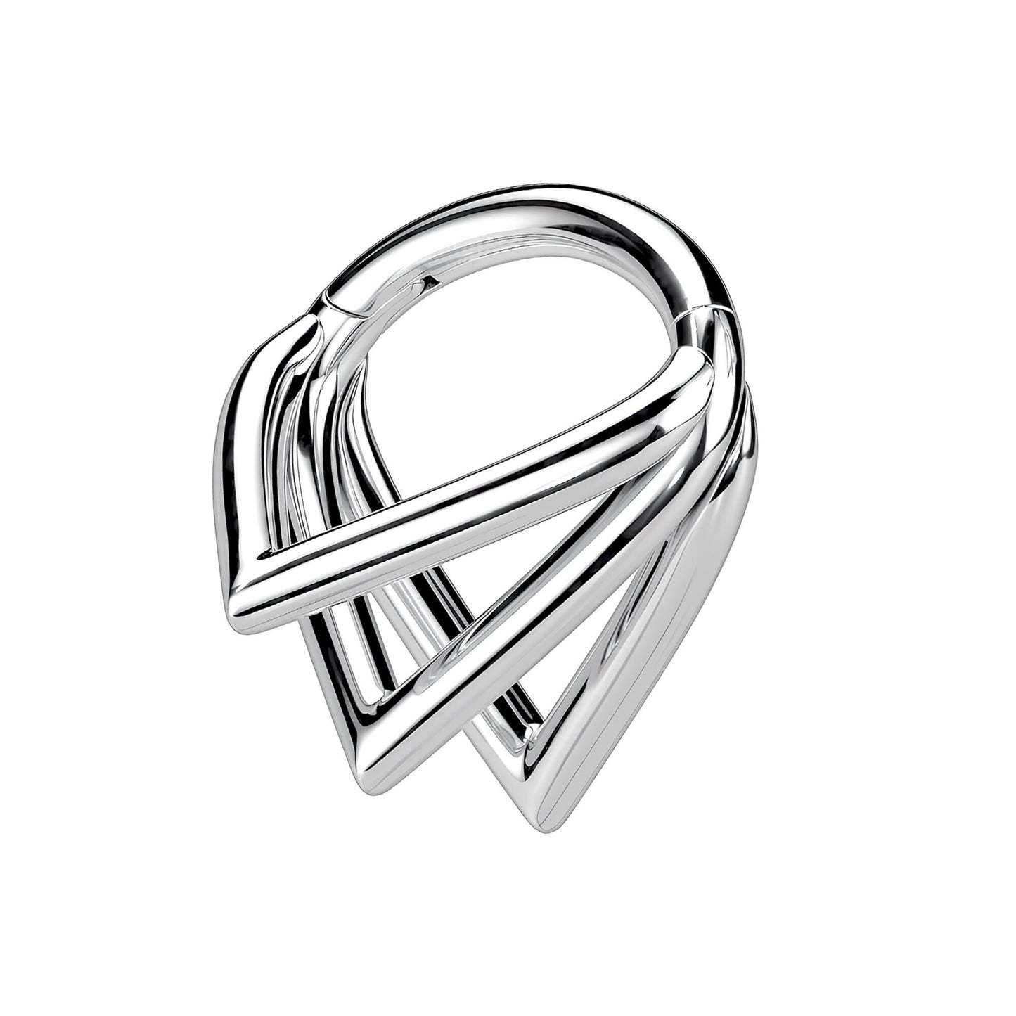 Titanium Clicker Ring with Triple Chevrons