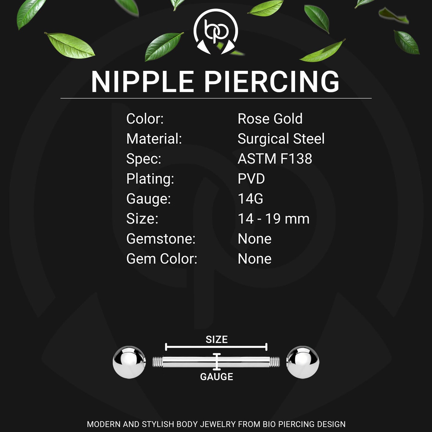 Surgical Steel Nipple Jewelry in Classic Minimalist Style