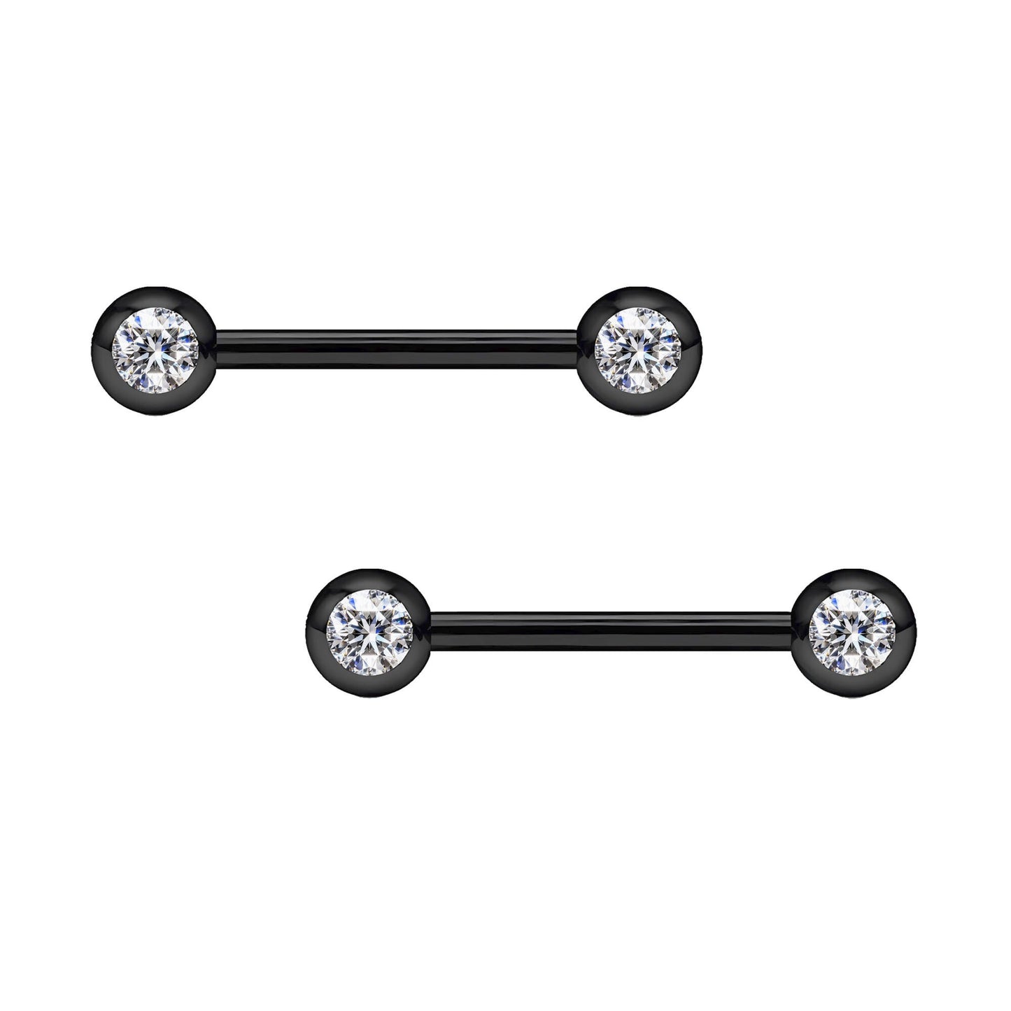 Surgical Steel Nipple Jewelry with Classic Balls and CZ