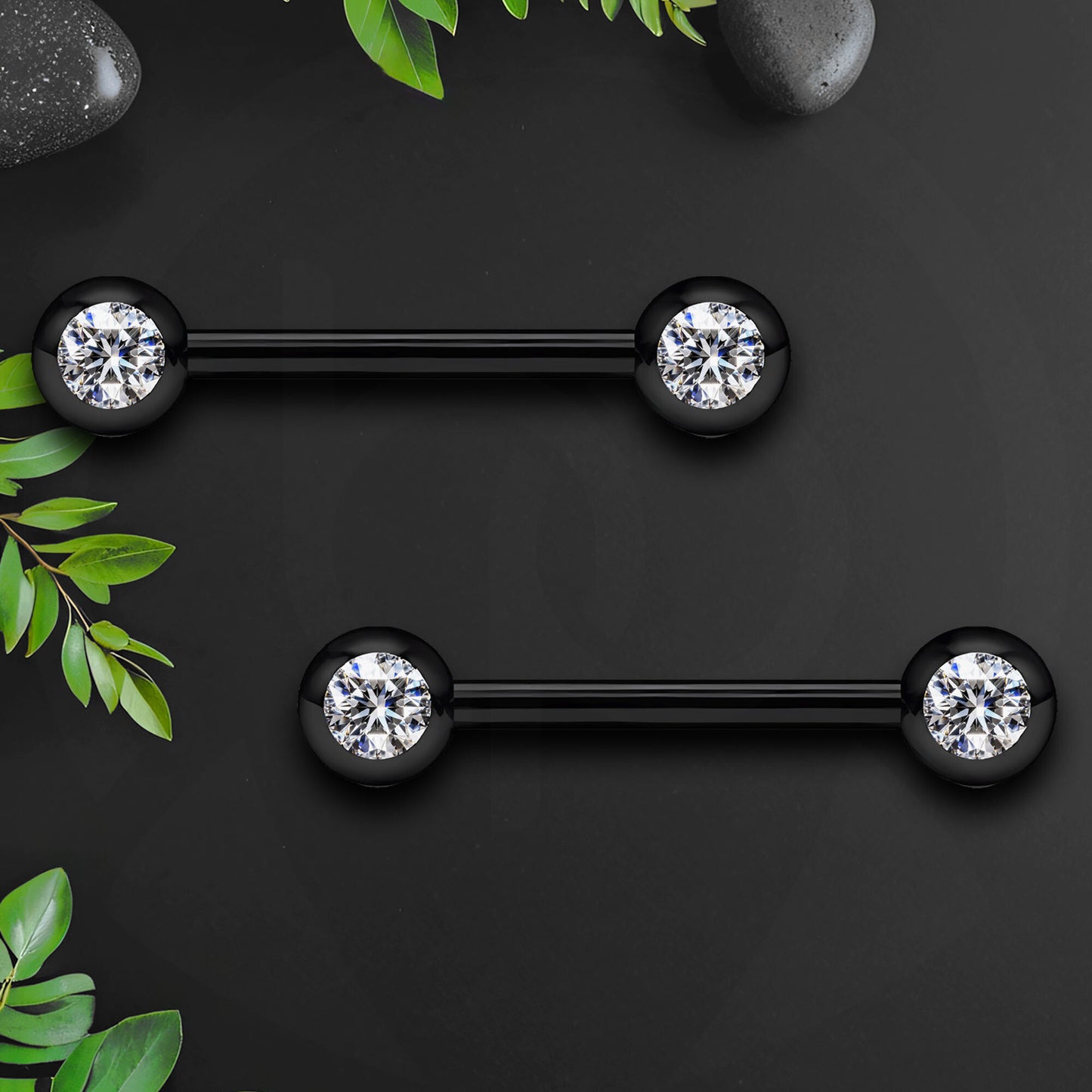 Surgical Steel Nipple Jewelry with Classic Balls and CZ
