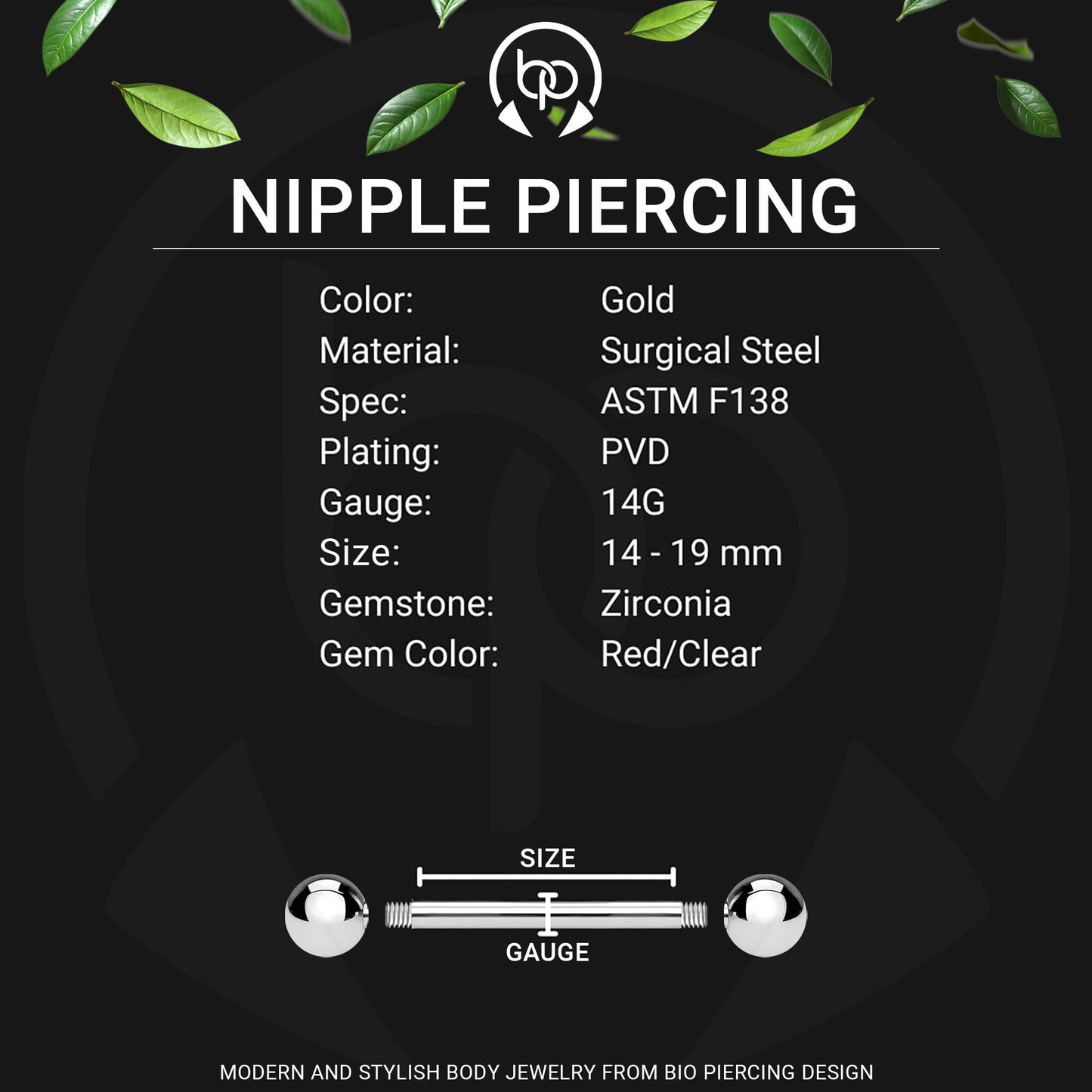 Surgical Steel Nipple Jewelry with Cute Crystal Kitties