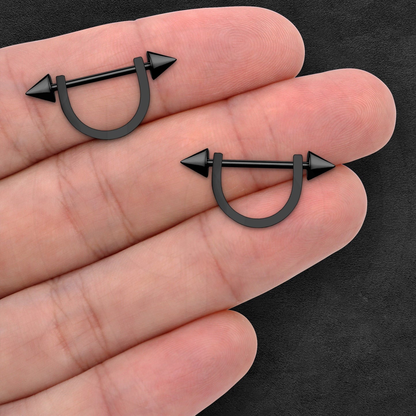 Surgical Steel Nipple Jewelry with Pikes and Horseshoe