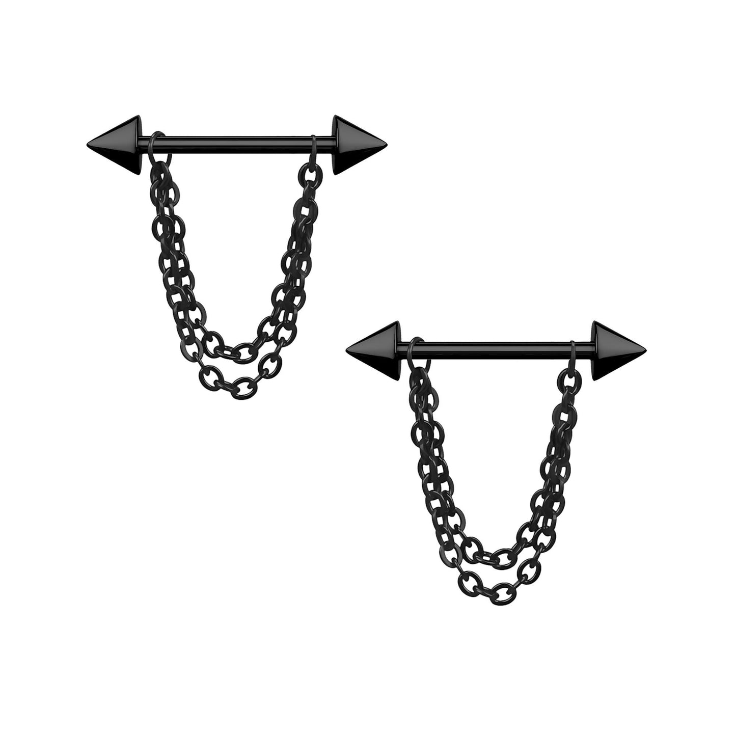 Surgical Steel Nipple Jewelry with Pikes and Chains