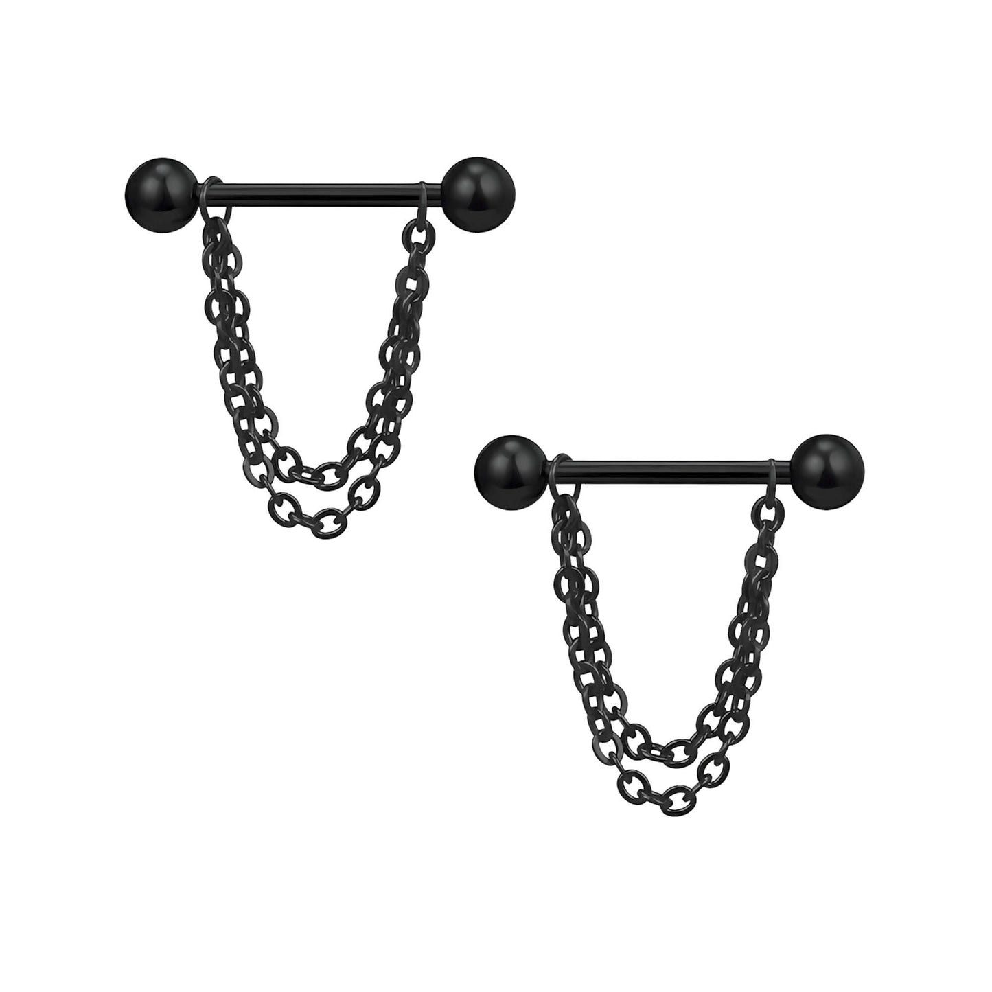 Surgical Steel Nipple Jewelry with Balls and Chains