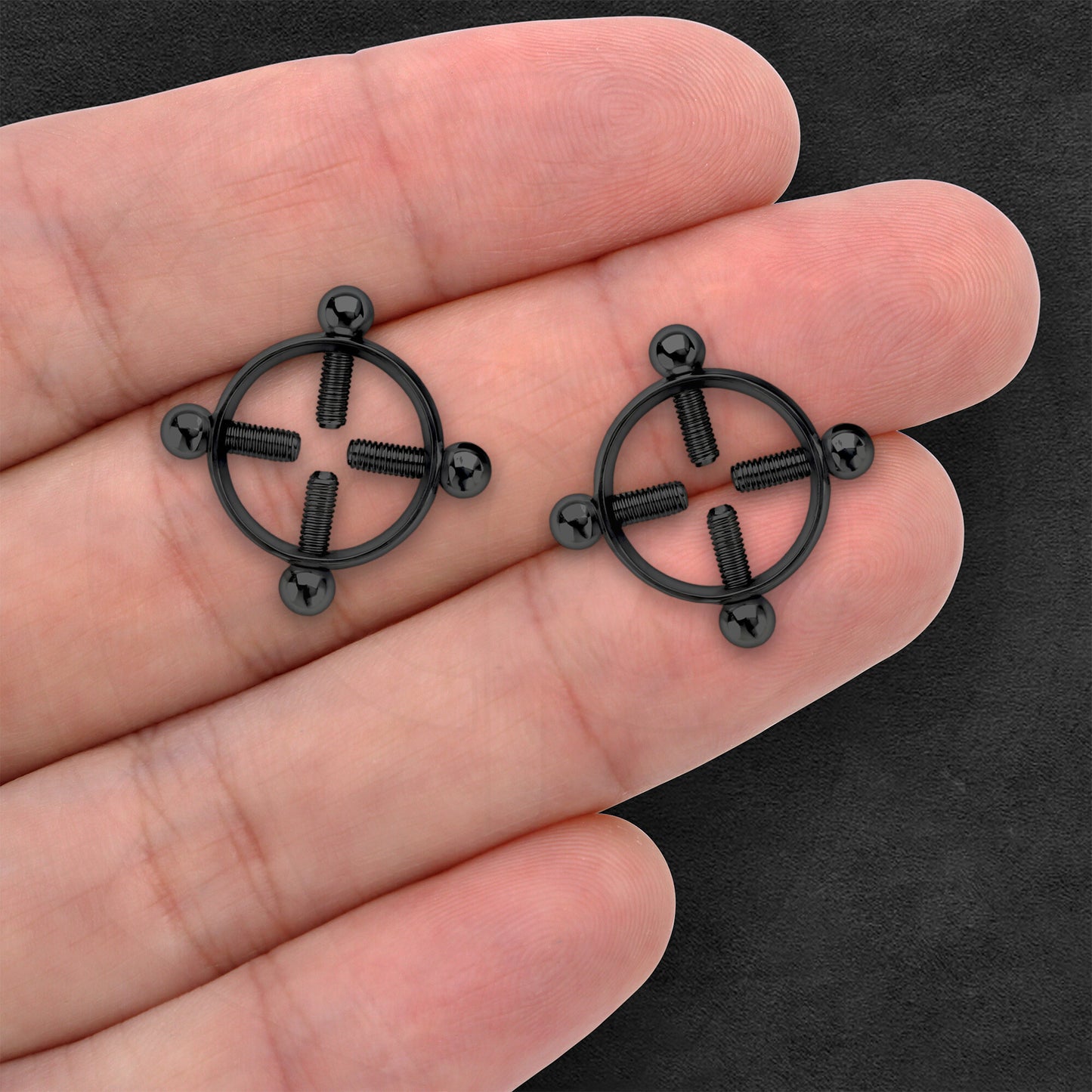 Surgical Steel Nipple Clips in Round Shape with Screws
