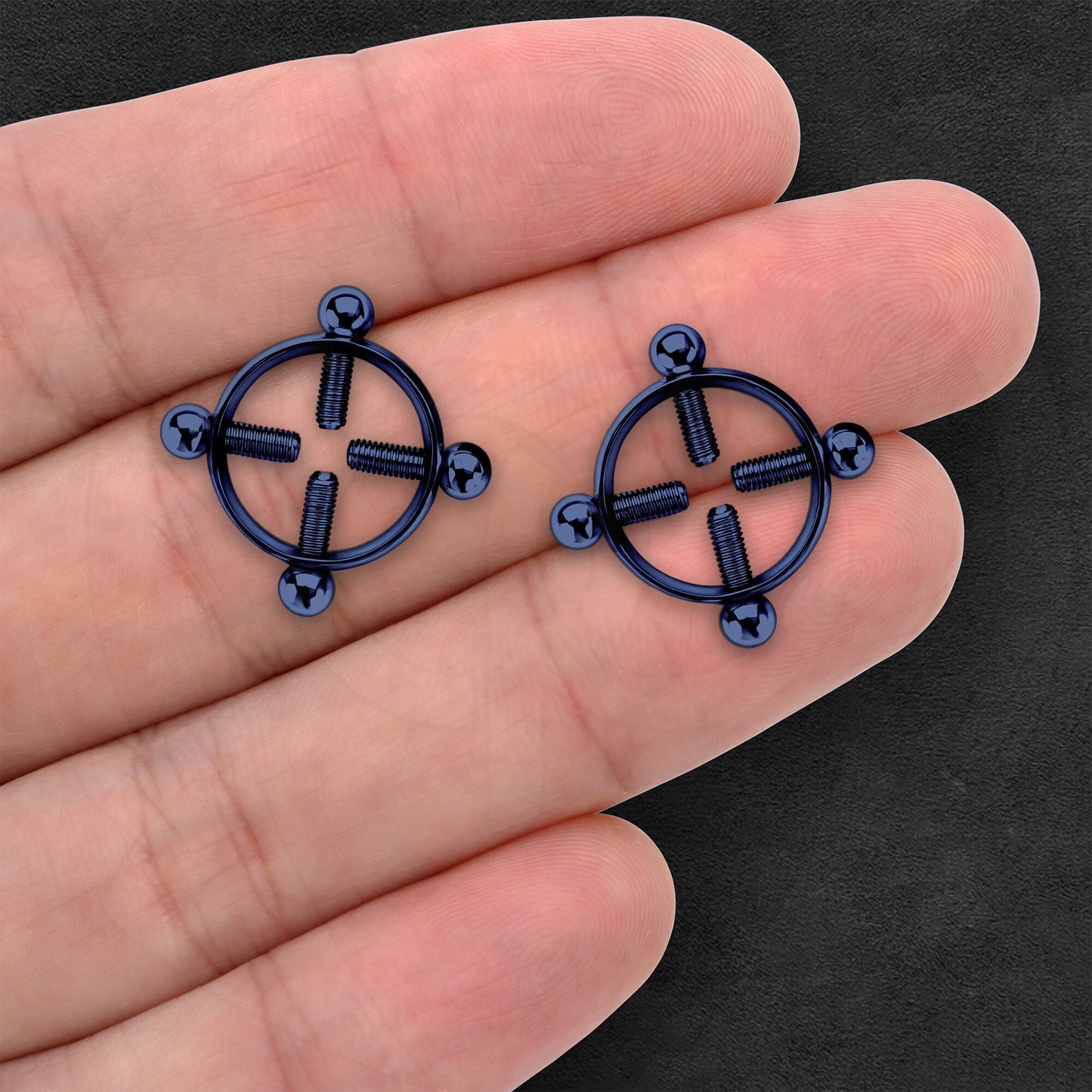 Surgical Steel Nipple Clips in Round Shape with Screws