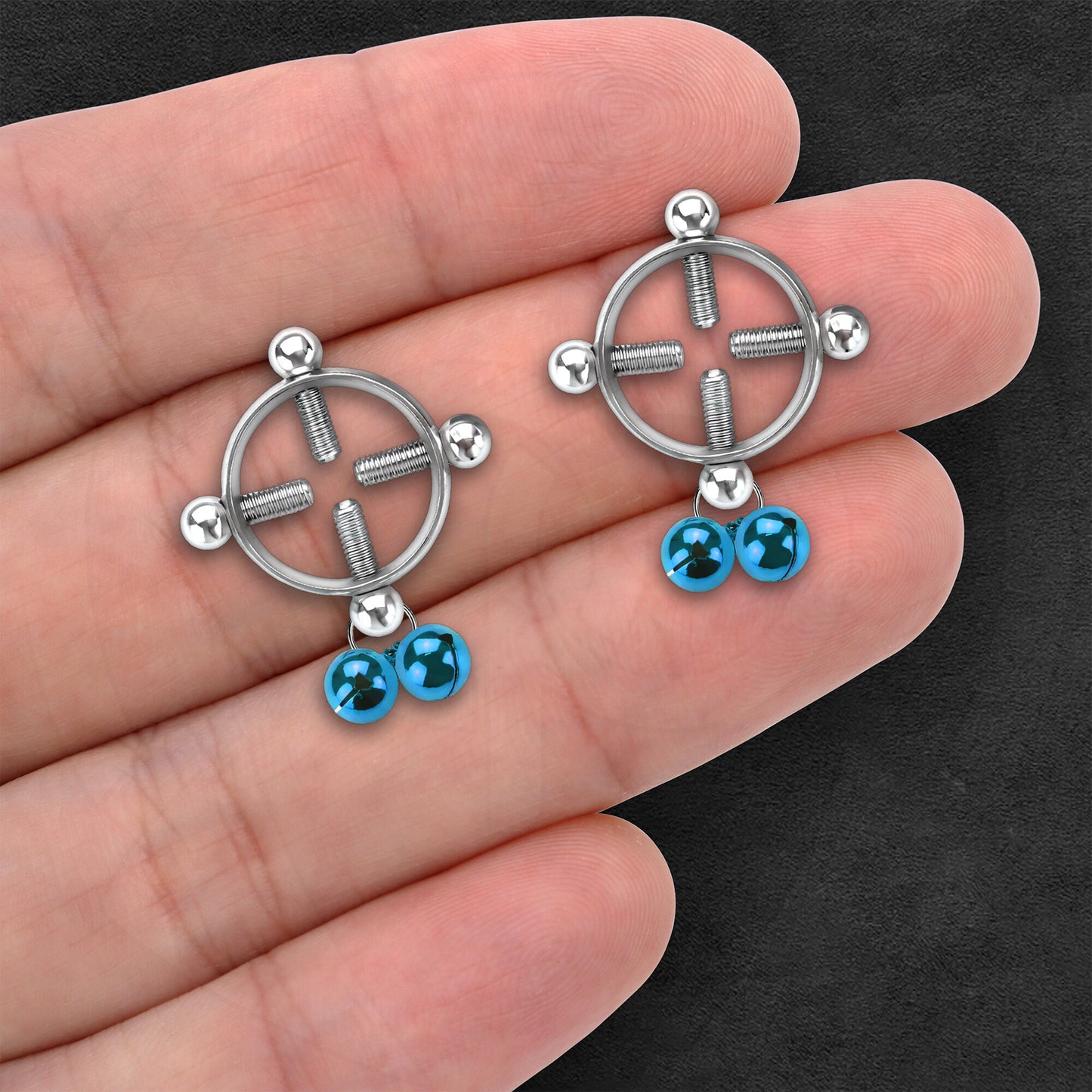 Surgical Steel Nipple Clips in Round Shape with Bells