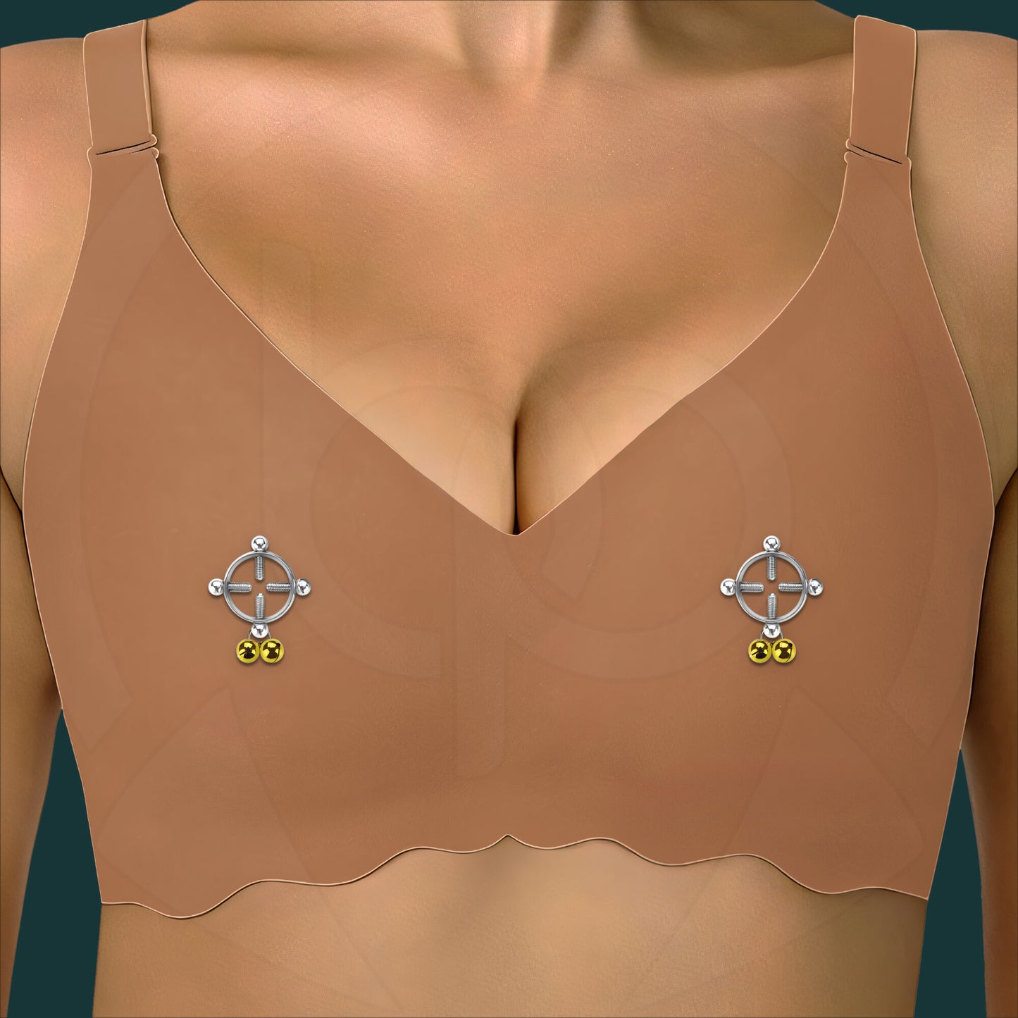 Surgical Steel Nipple Clips in Round Shape with Bells