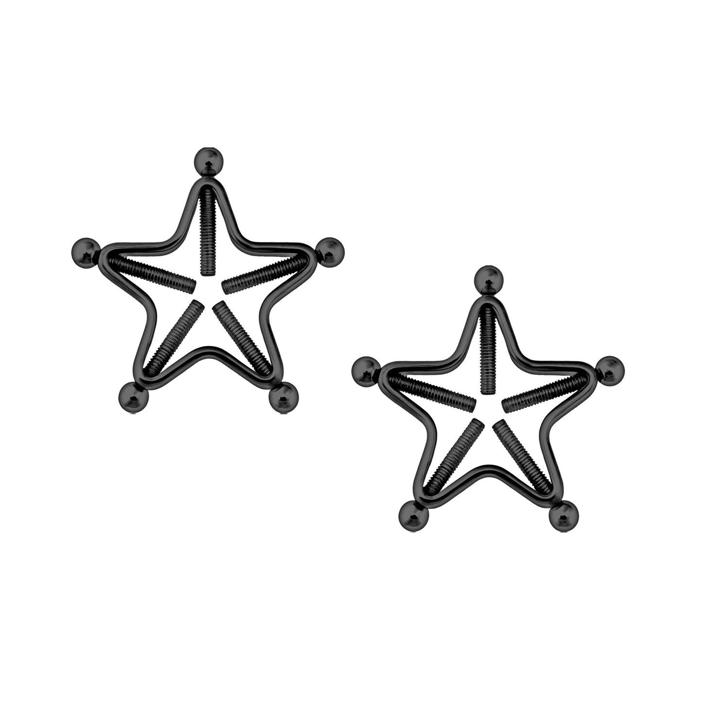 Surgical Steel Nipple Clips in Star Shape with Screws