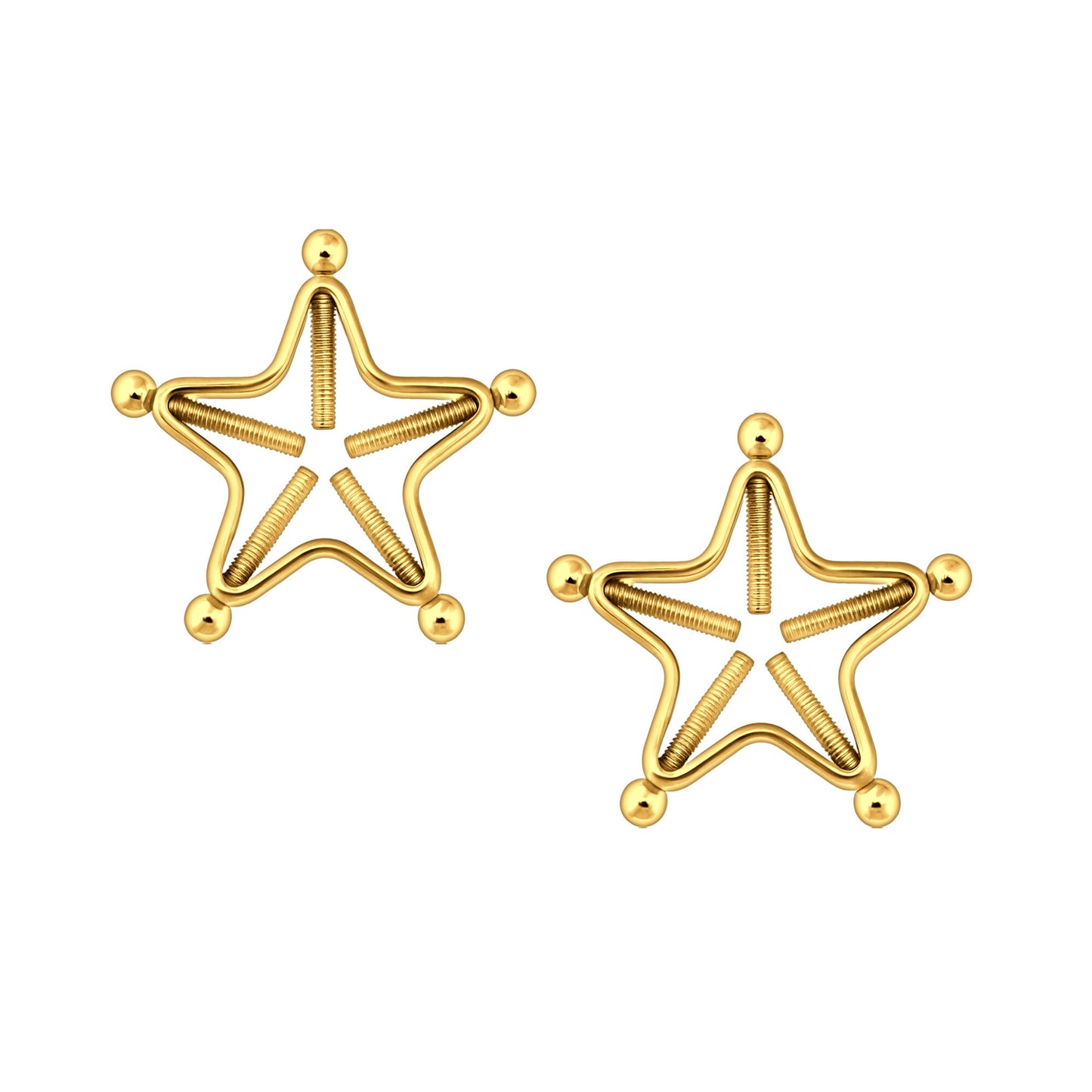 Surgical Steel Nipple Clips in Star Shape with Screws