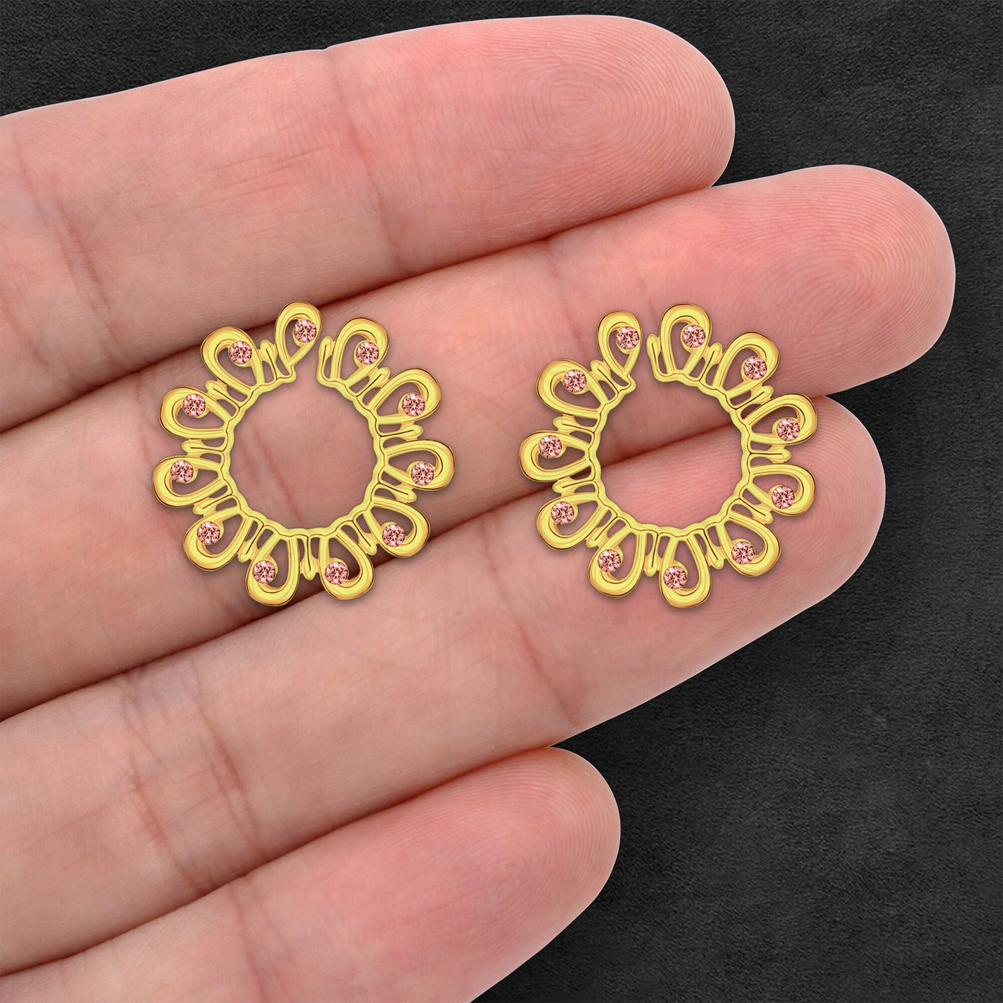 Gold Plated Nipple Clips in Modern Style with Zirconia