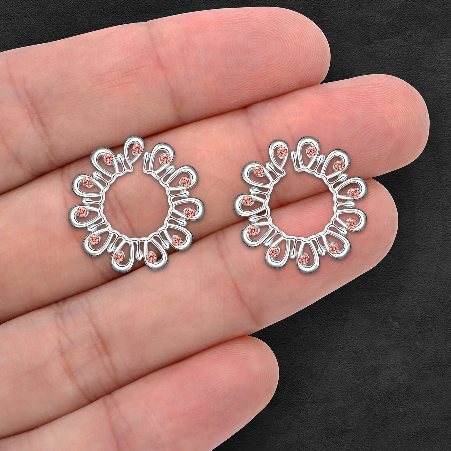 Silver Plated Nipple Clips in Modern Style with Zirconia