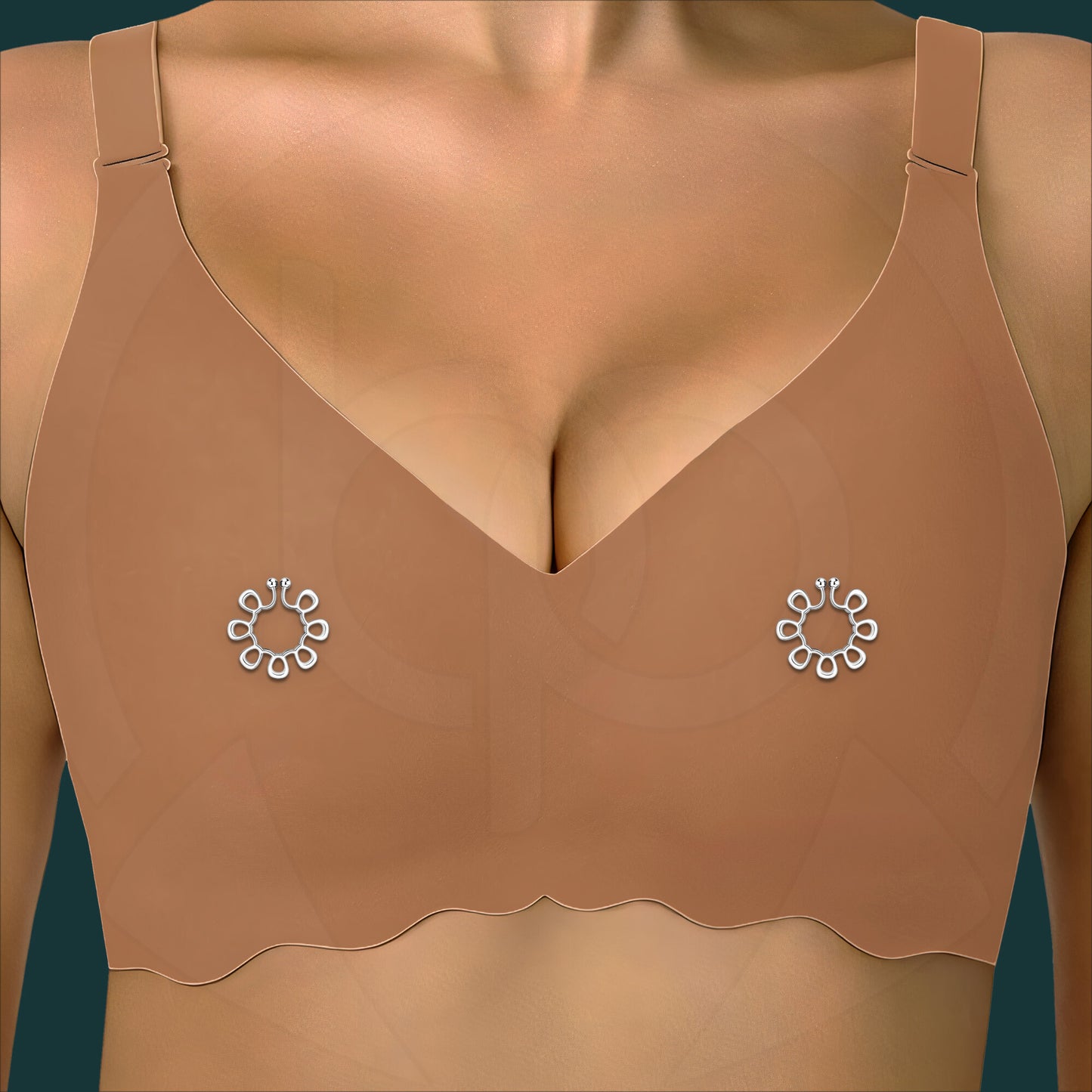 Silver Plated Nipple Clips in Modern Style