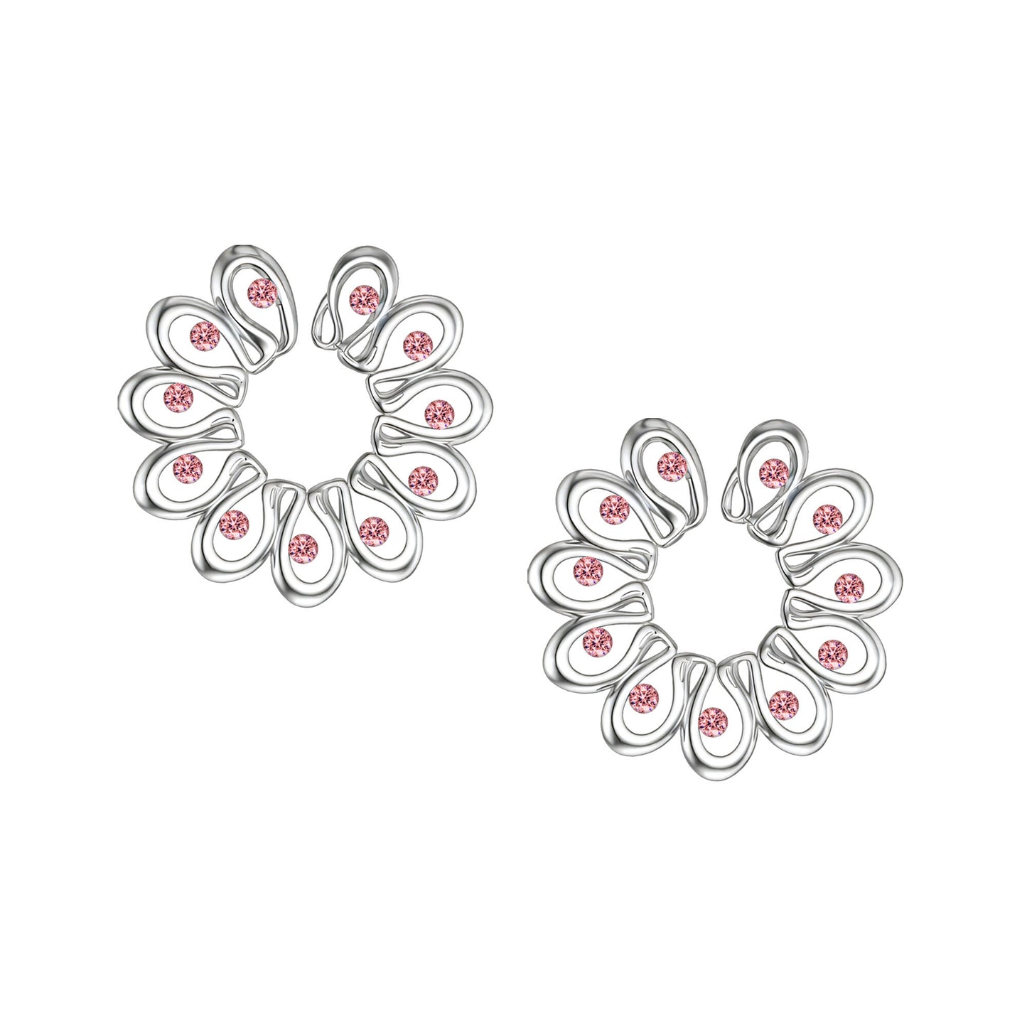 Silver Plated Nipple Clips in Modern Style with Zirconia